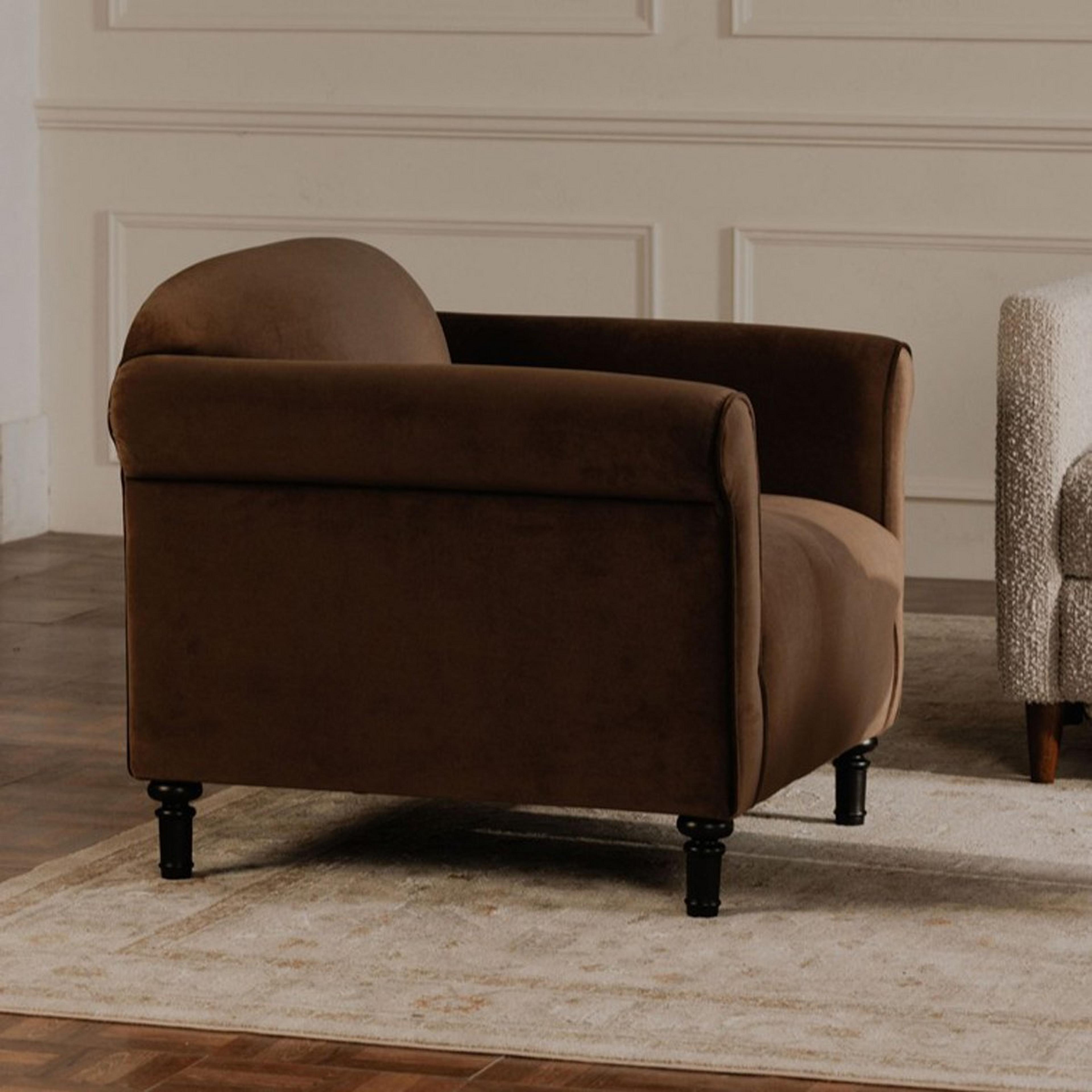 A Galvia Accent Chair with Brown color