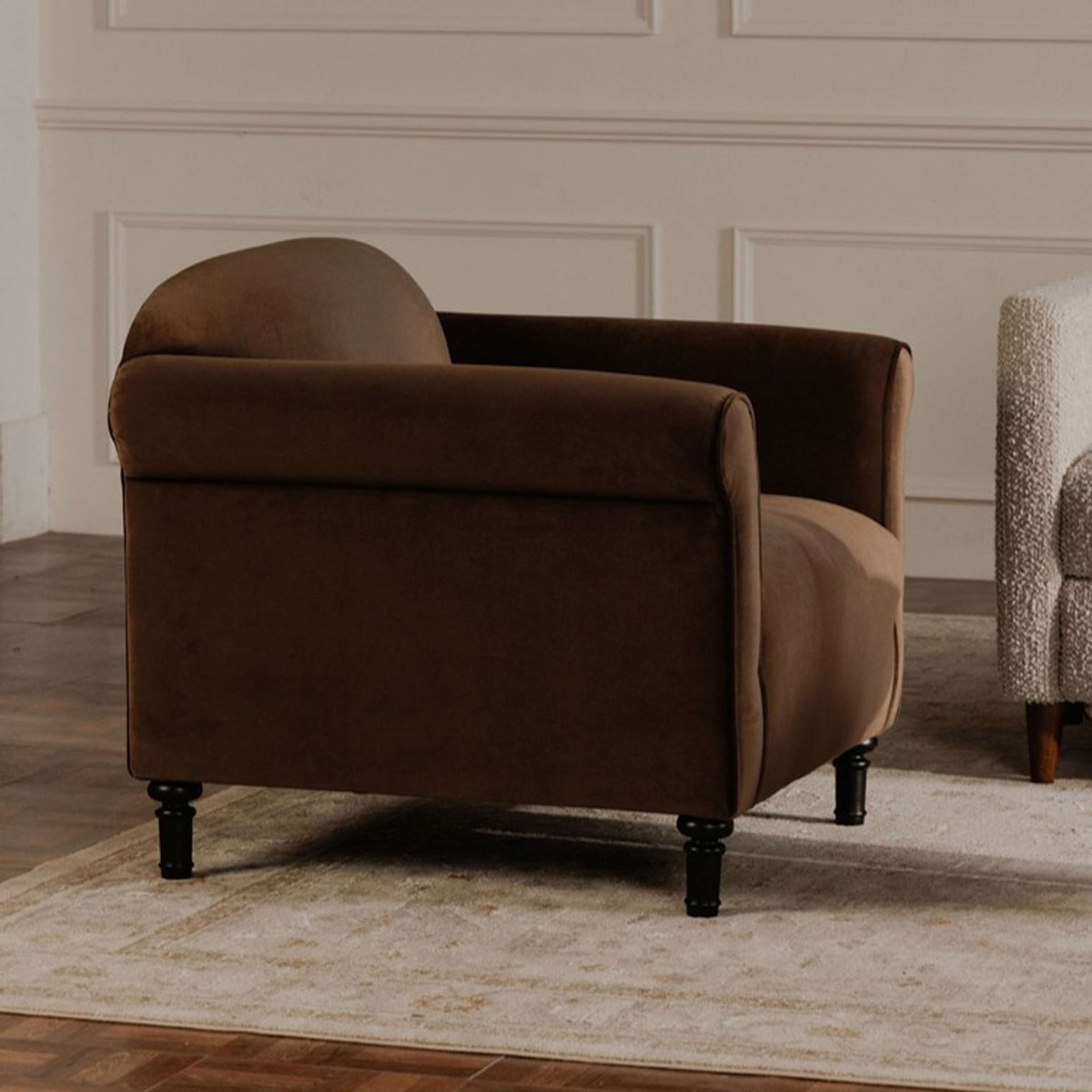 A Galvia Accent Chair with Brown color