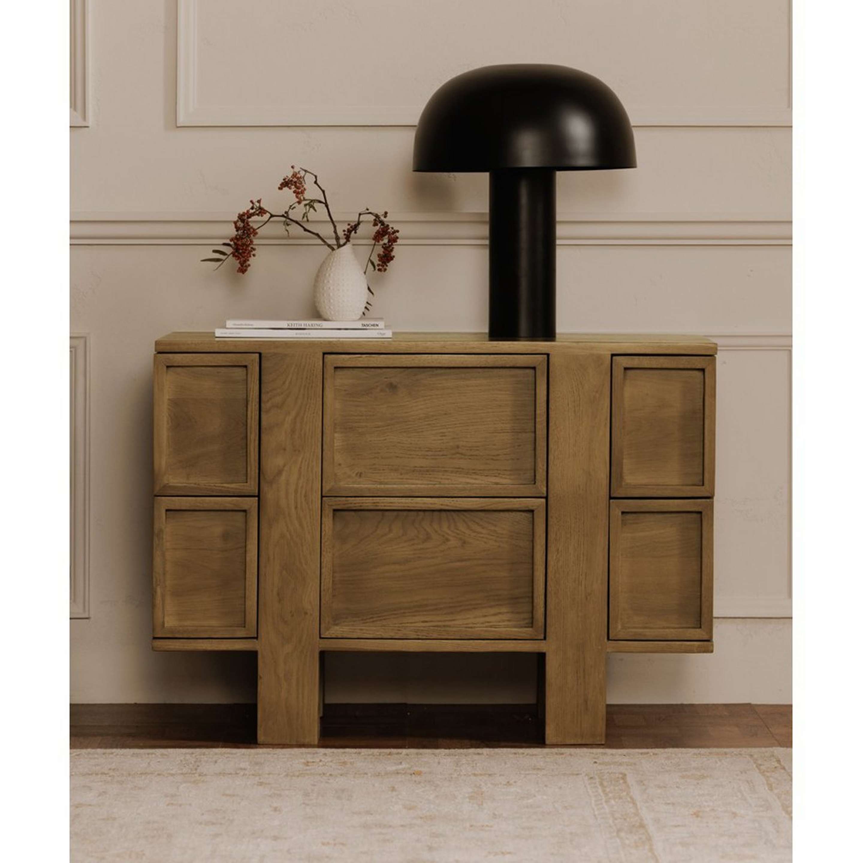 A Tadashi Cabinet with Medium Brown Wood color
