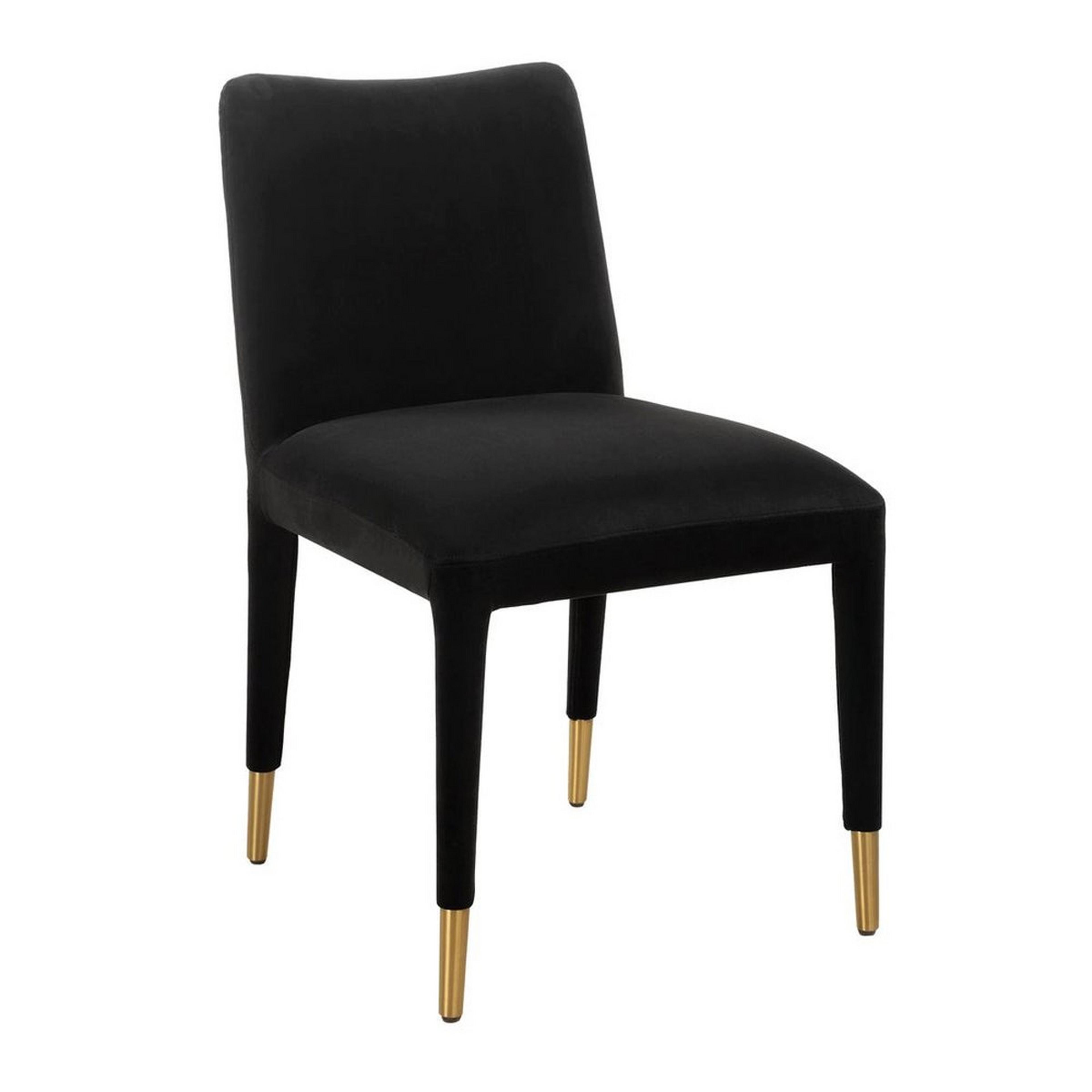 A Remi Dining Chair - Velvet - Set of 2 with Black Velvet color