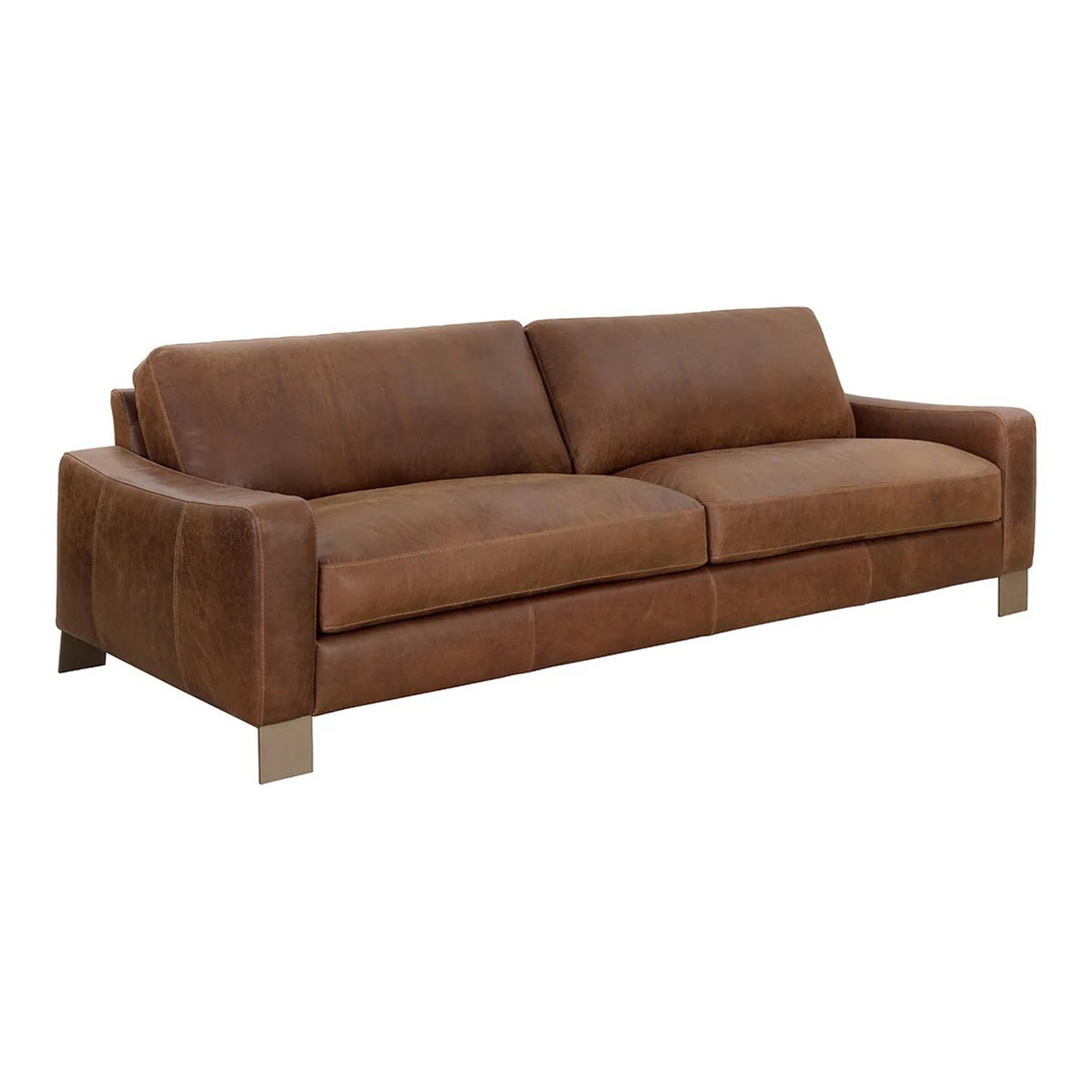 A Buena Vista Sofa with Tobacco Italian Leather color