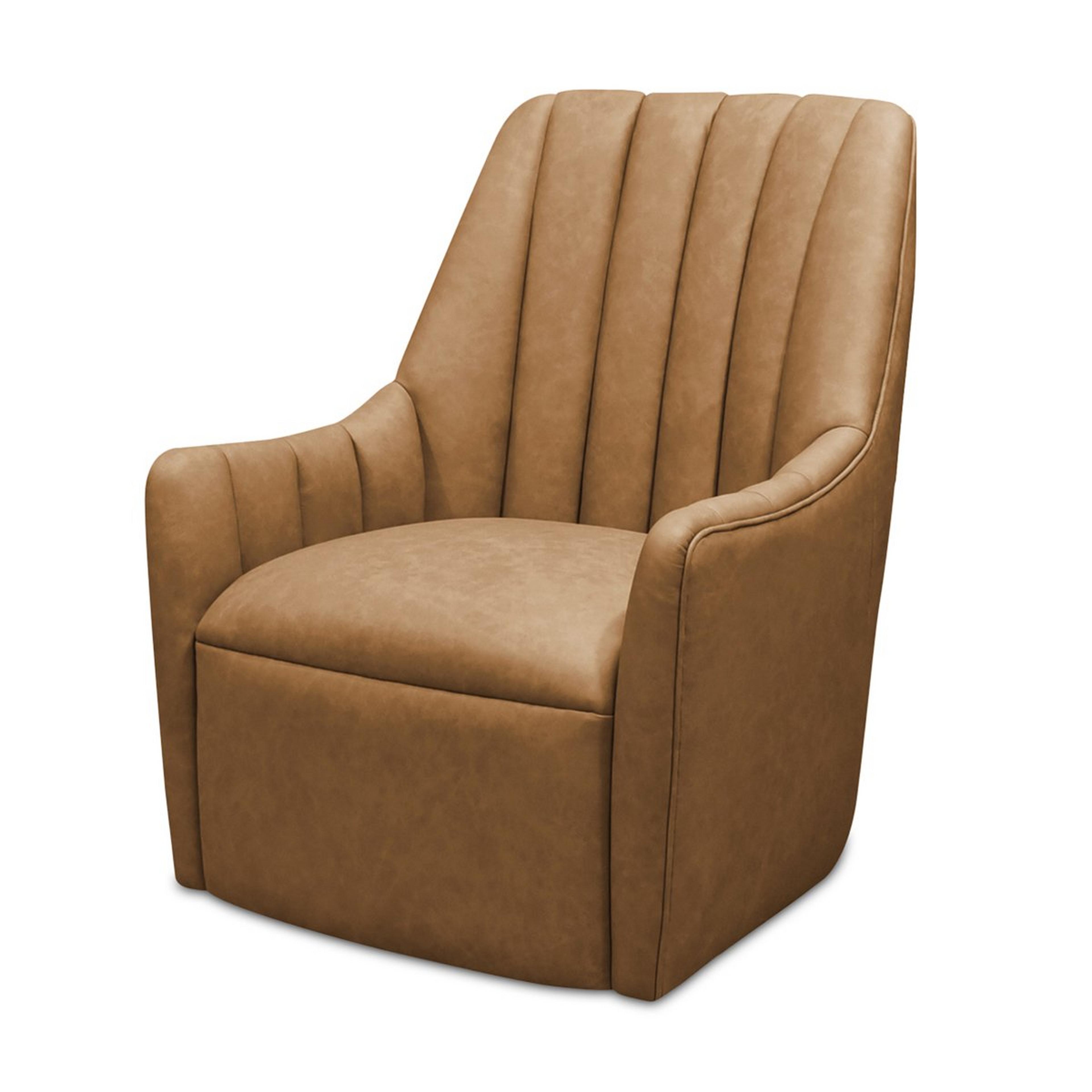 A Marisol Swivel Chair - Leather with Tan Leather color