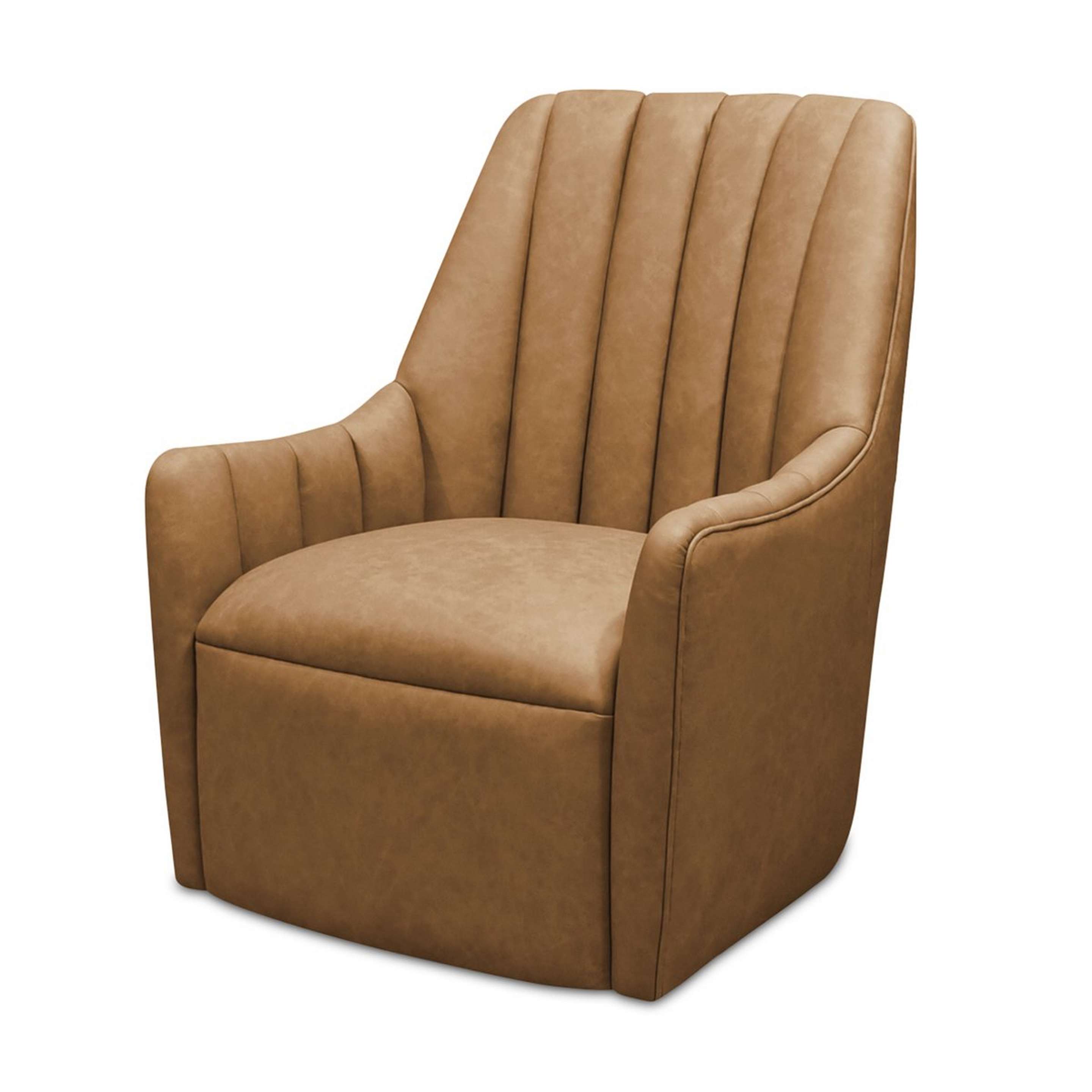 A Marisol Swivel Chair - Leather with Tan Leather color