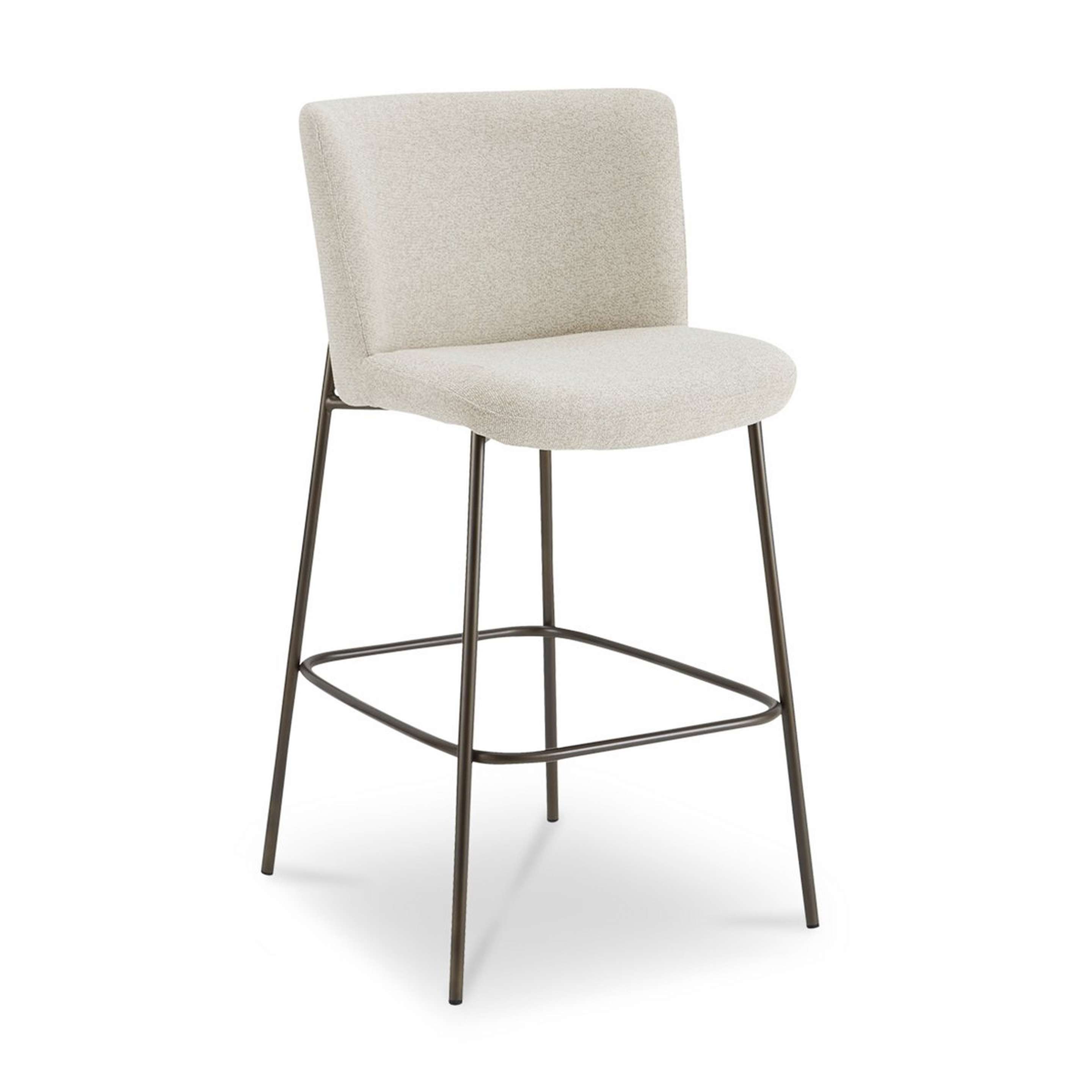 A Mattina Bar Stool with Light Beige / Blackend Bronze color