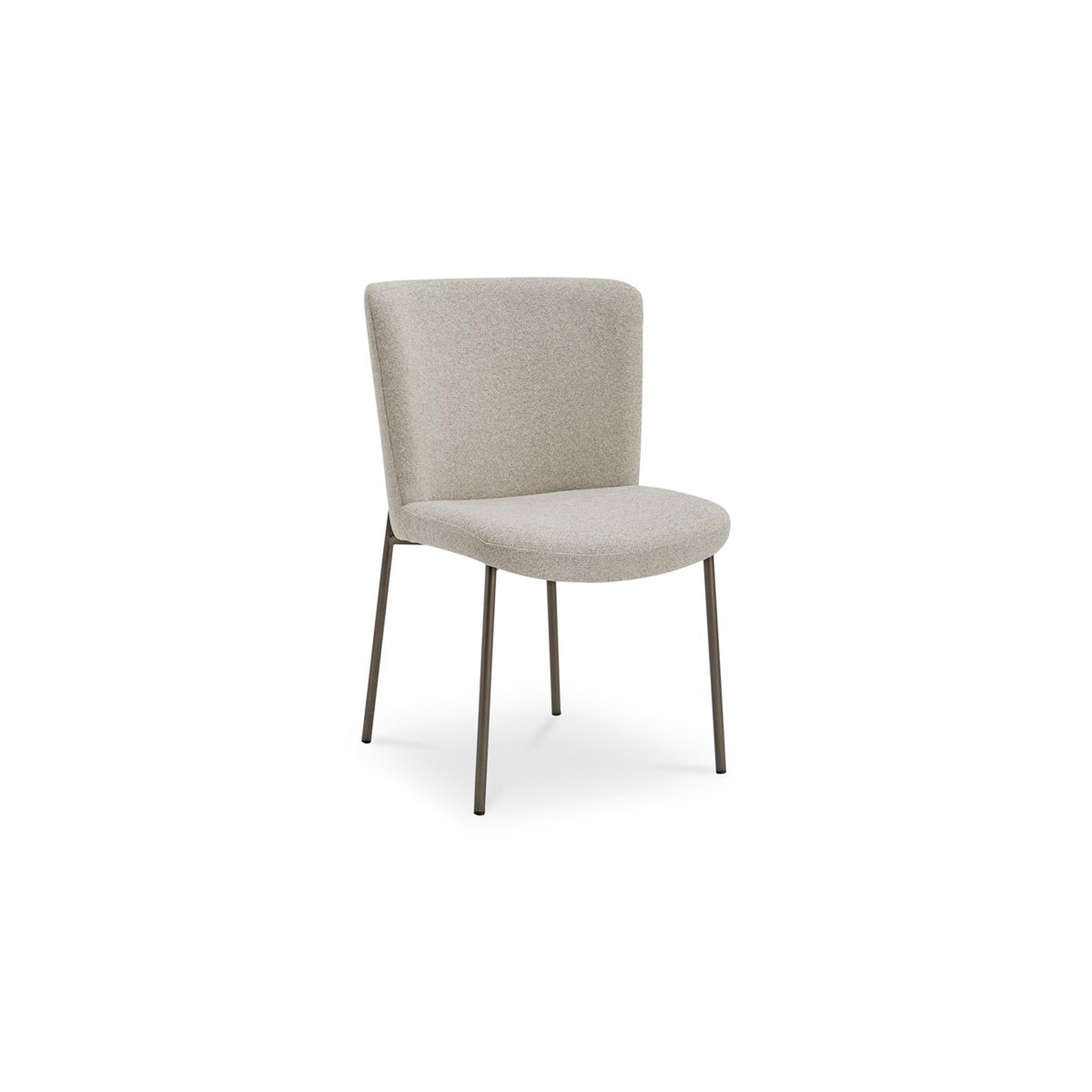 A Mattina Dining Chair - Set of 2 with Light Beige / Blackend Bronze color