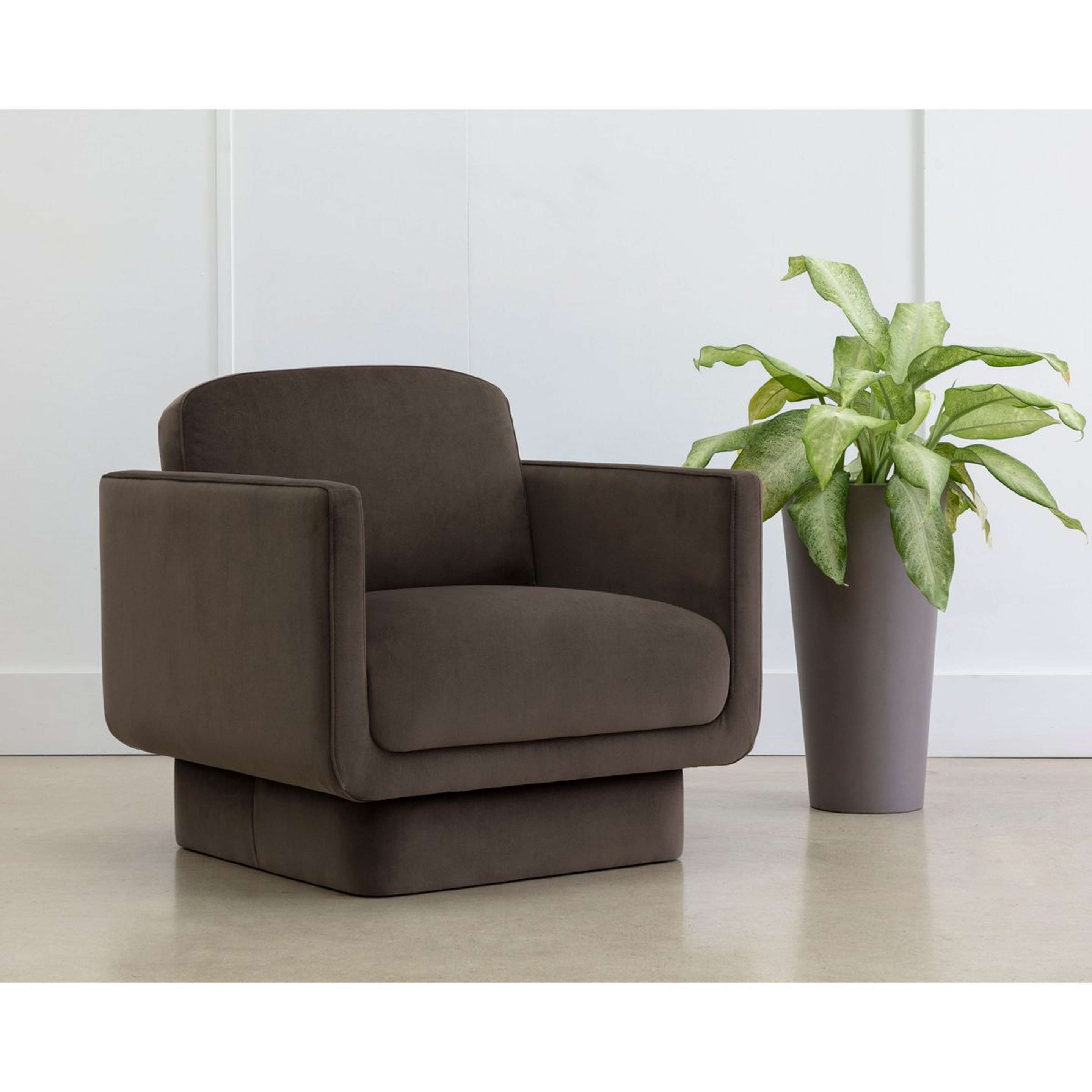 A Vania Lounge Chair with Dark Brown color