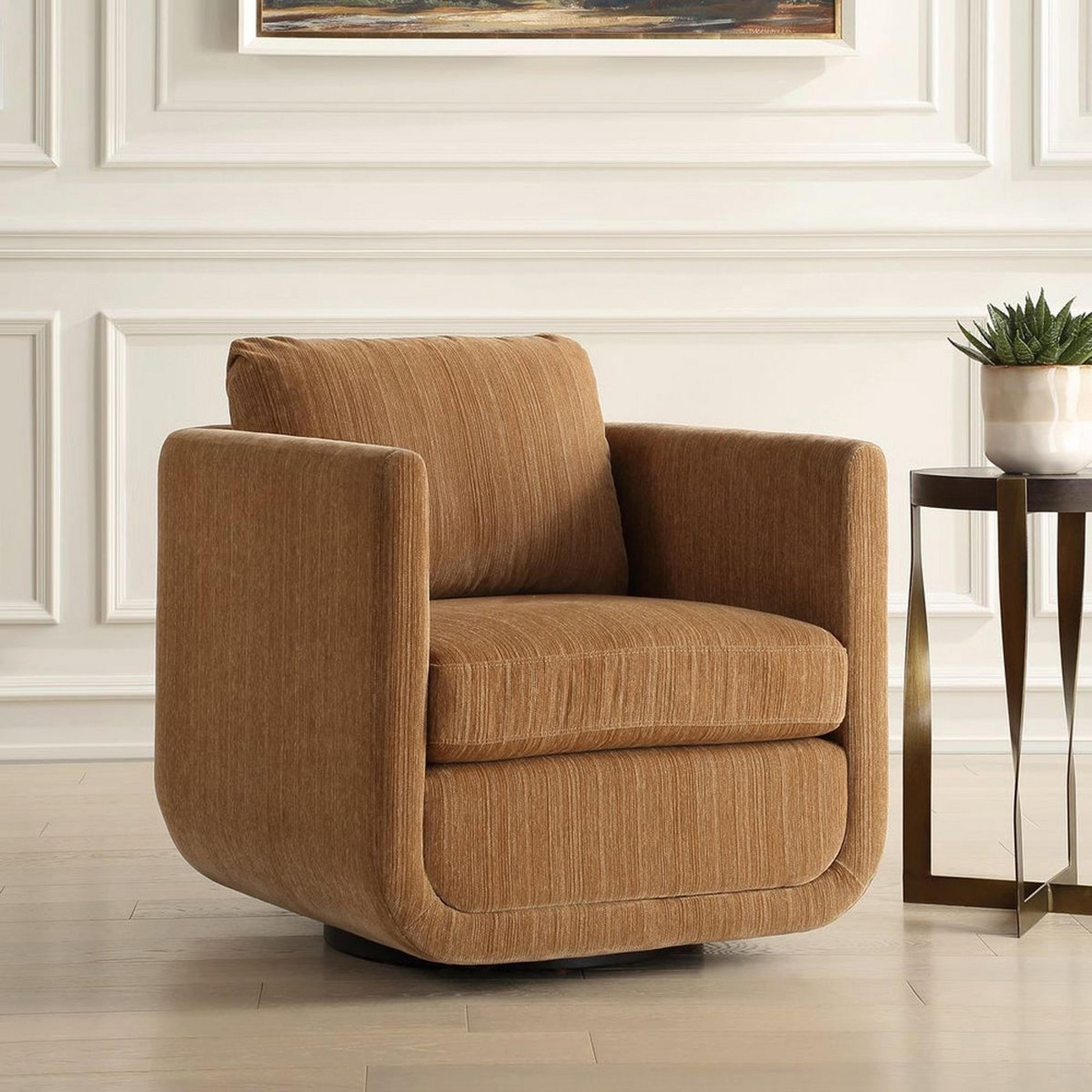 A Parvina Swivel Chair with Warm Brown color