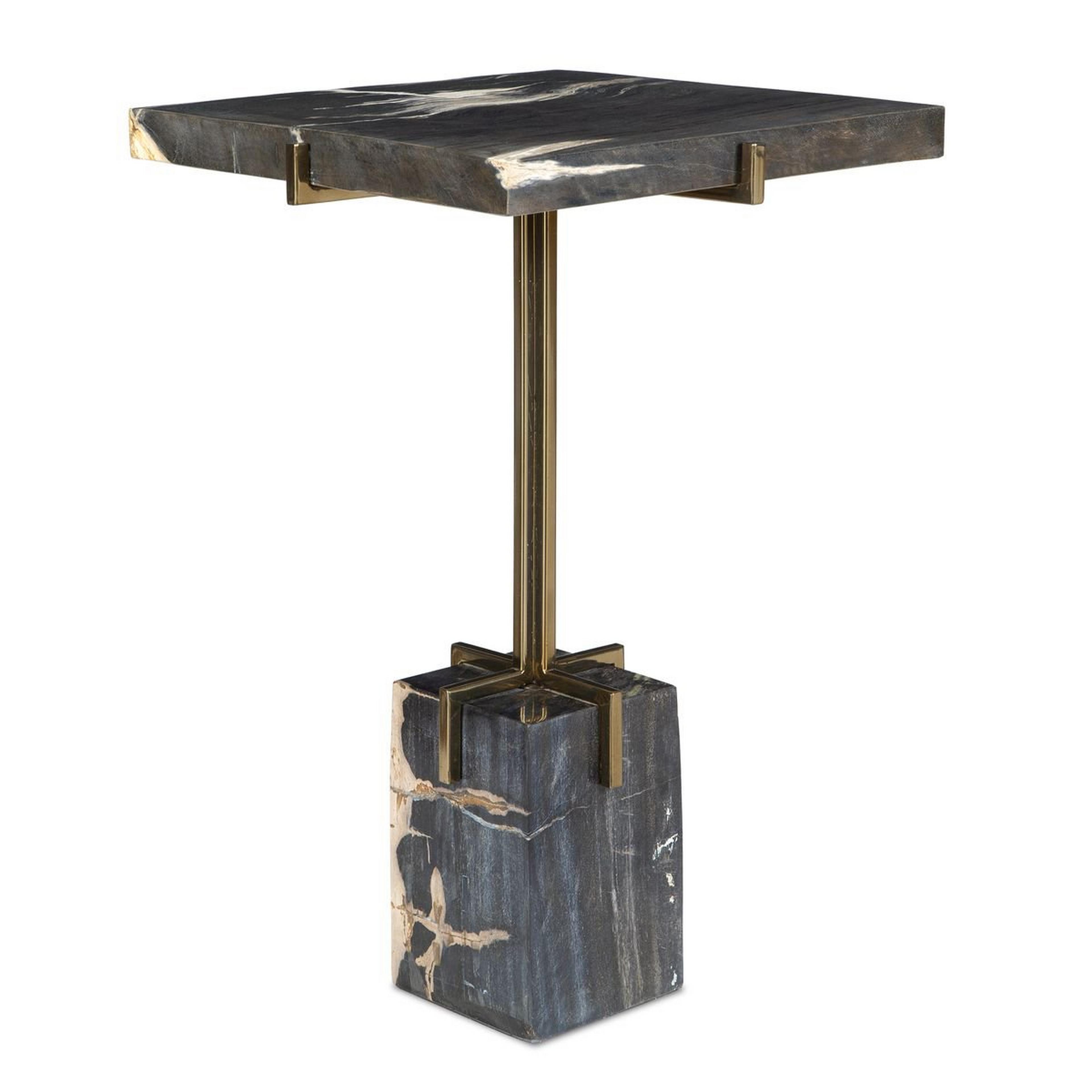 A Otou Accent Table with Petrified Wood / Gold color