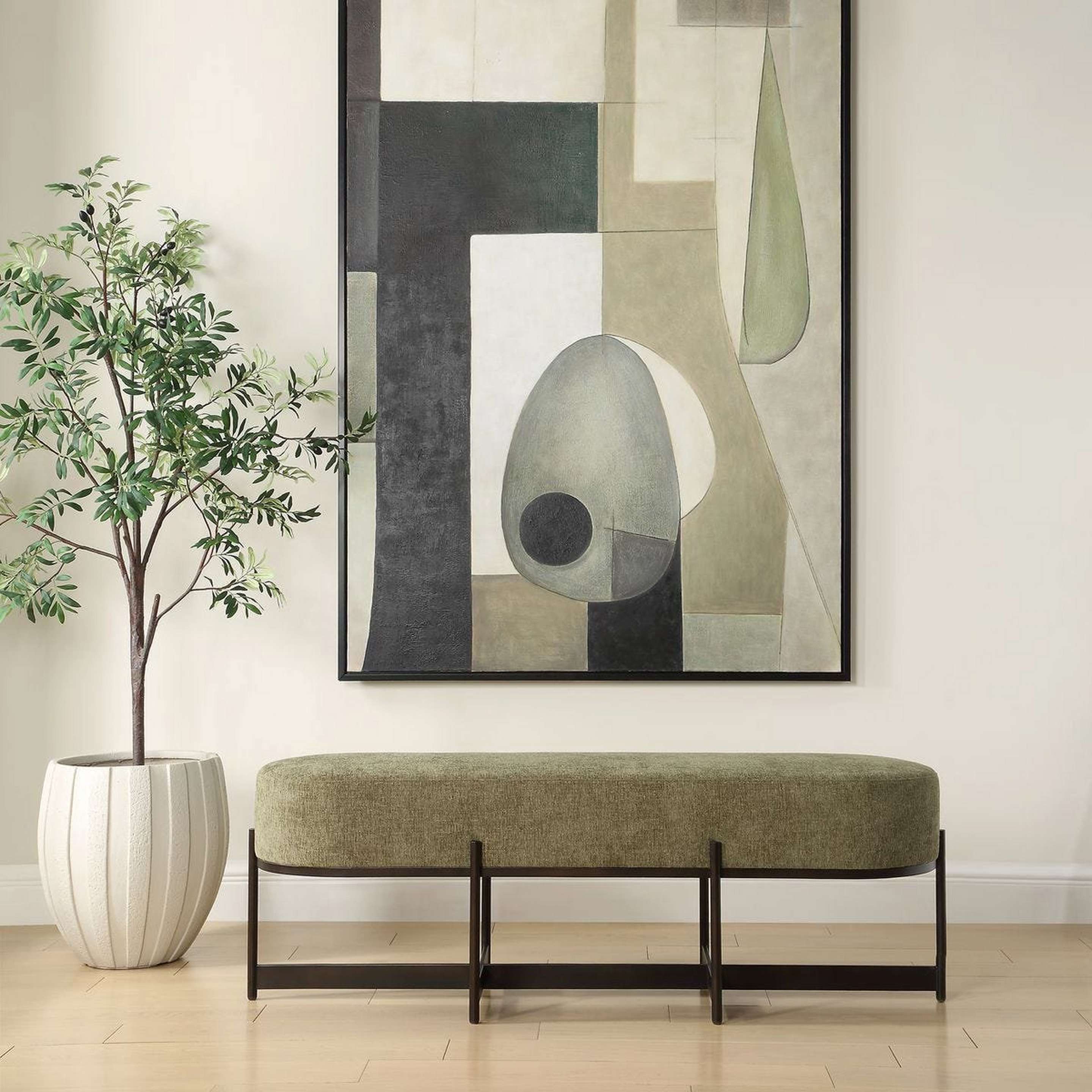 A Amani Bench with Bronze / Moss Green color