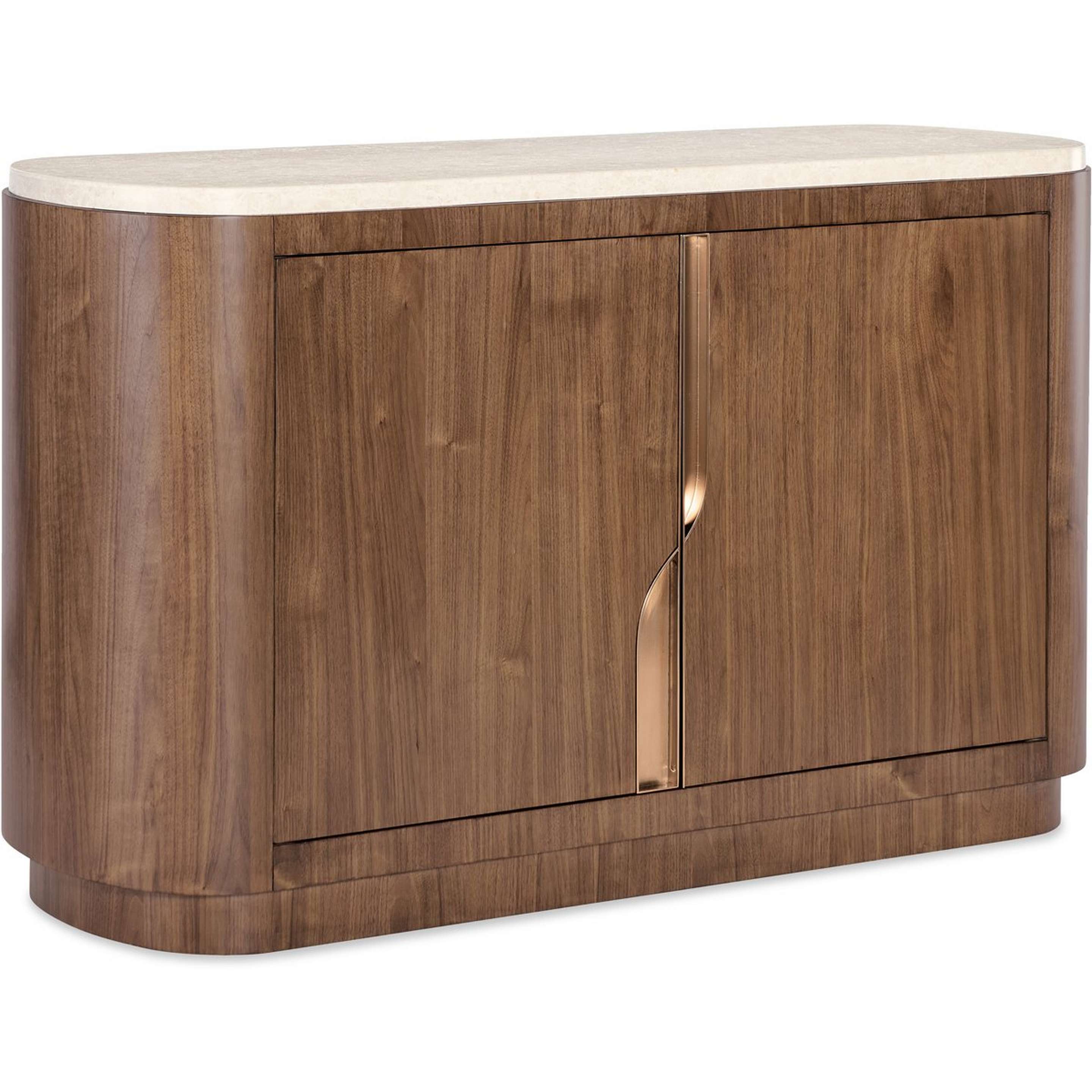 A Cecily Sideboard - Small with Dark Walnut / Natural Marble / Brass color