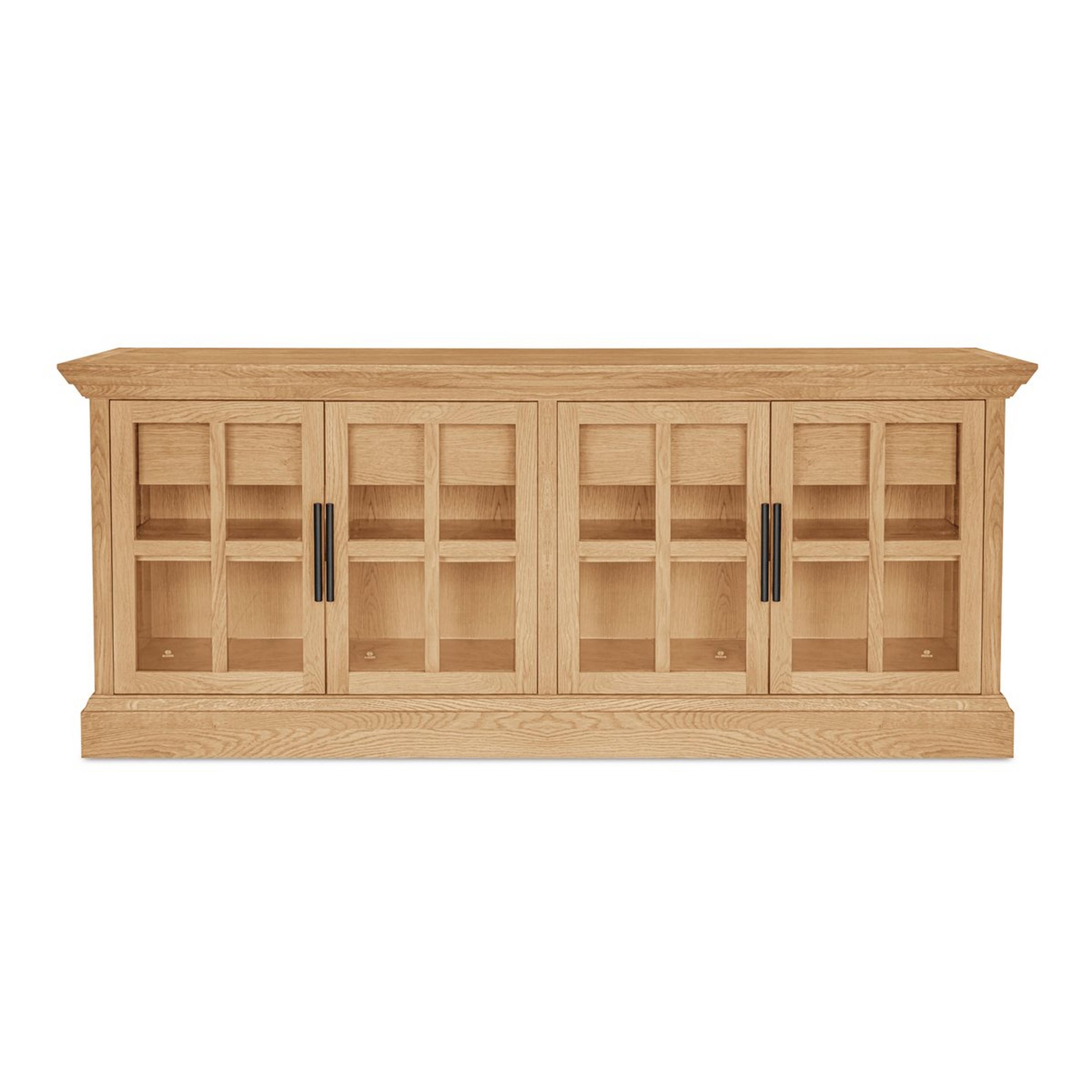 A Tyrus Sideboard with Natural Oak / Clear Glass color