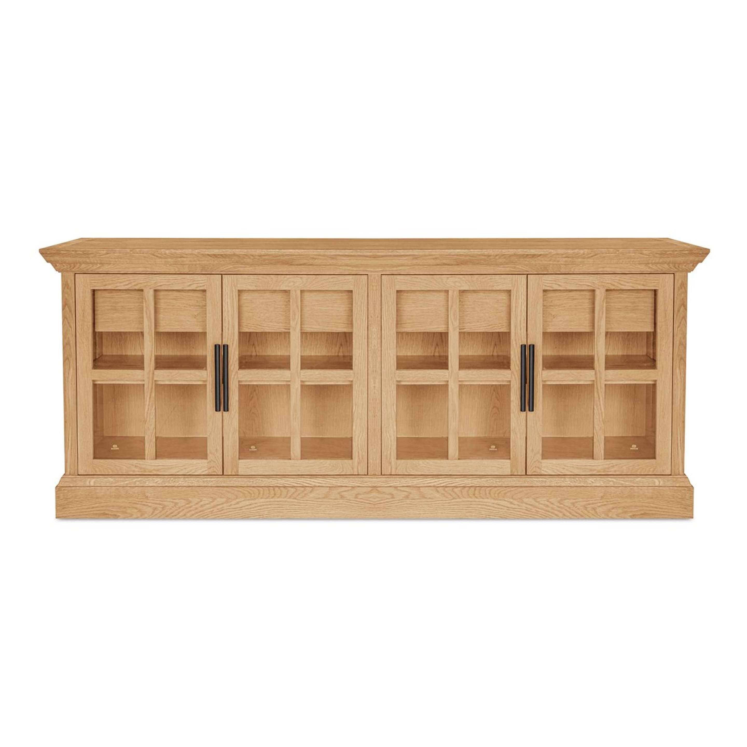 A Tyrus Sideboard with Natural Oak / Clear Glass color