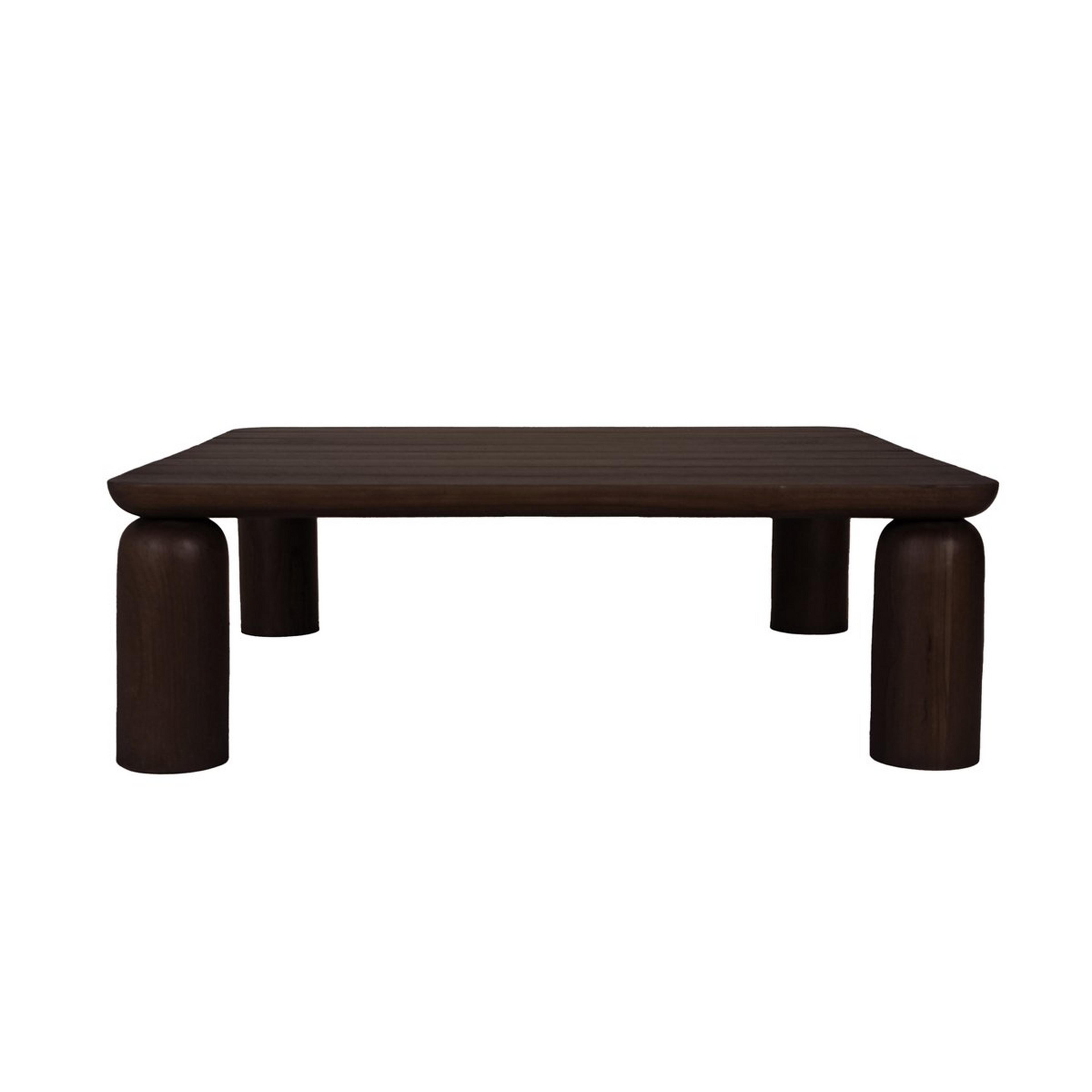 A Nador Outdoor Coffee Table with Dark Wood color