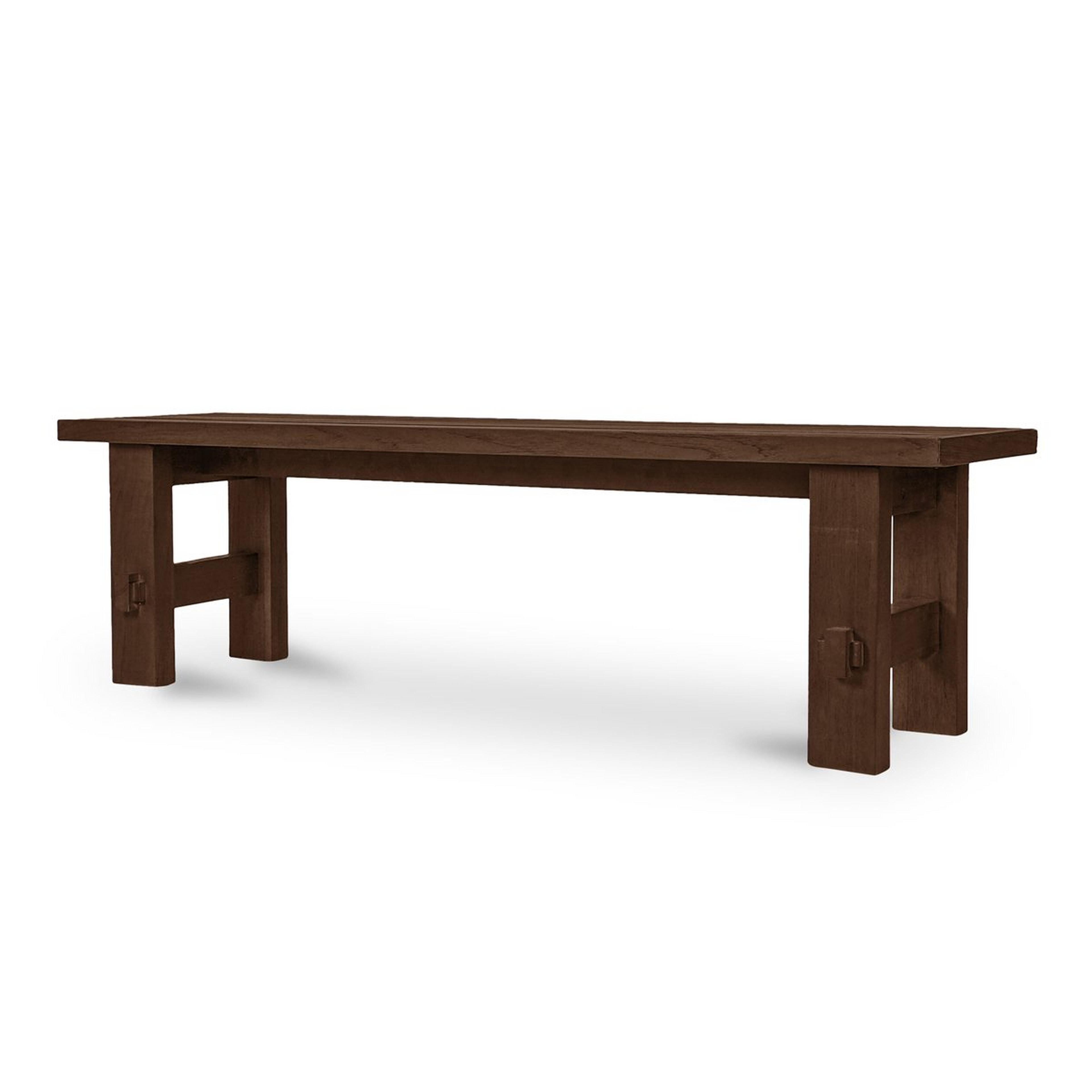 A Alameda Outdoor Dining Bench with Brown color