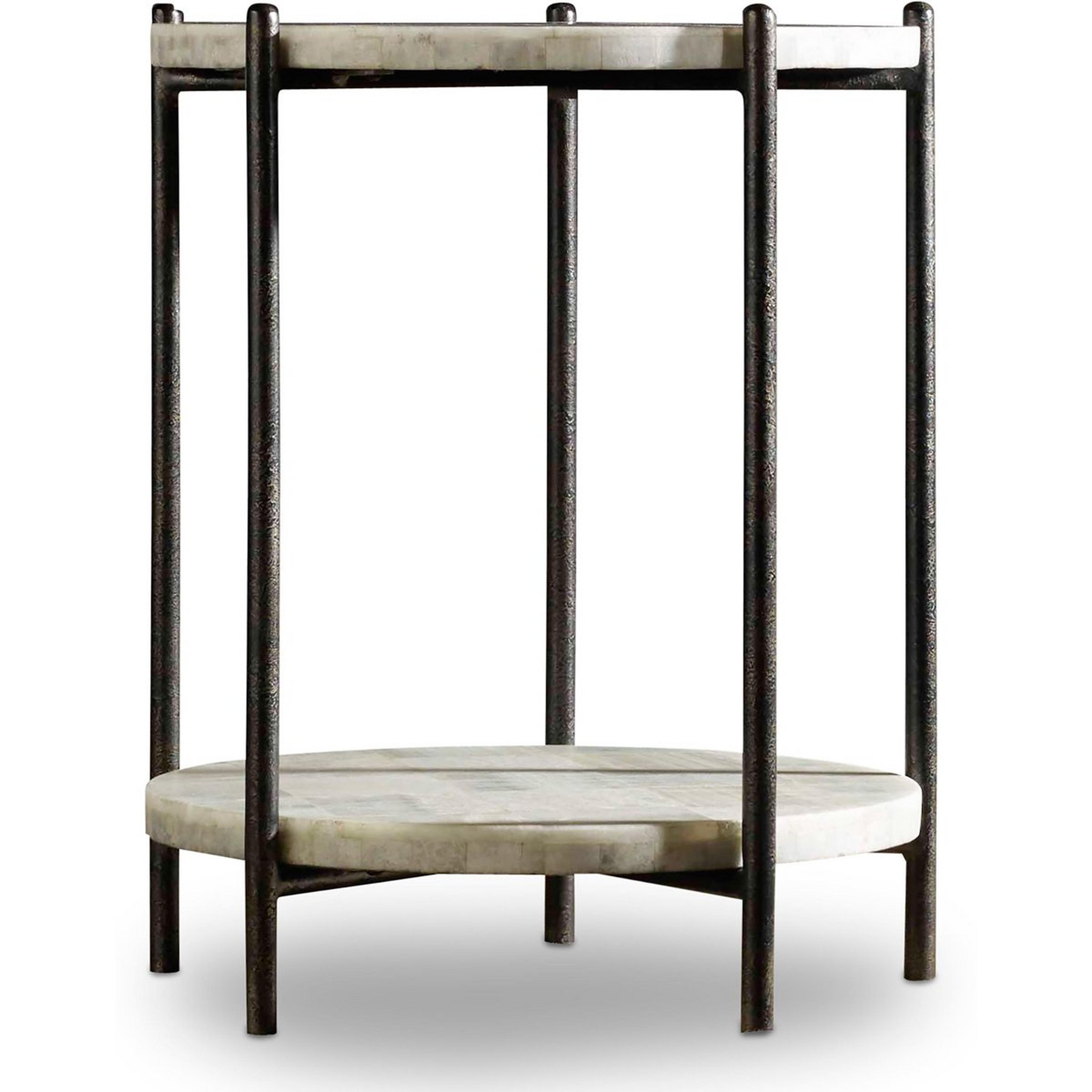 A Kuiper Side Table with White Onyx / Black Metal color