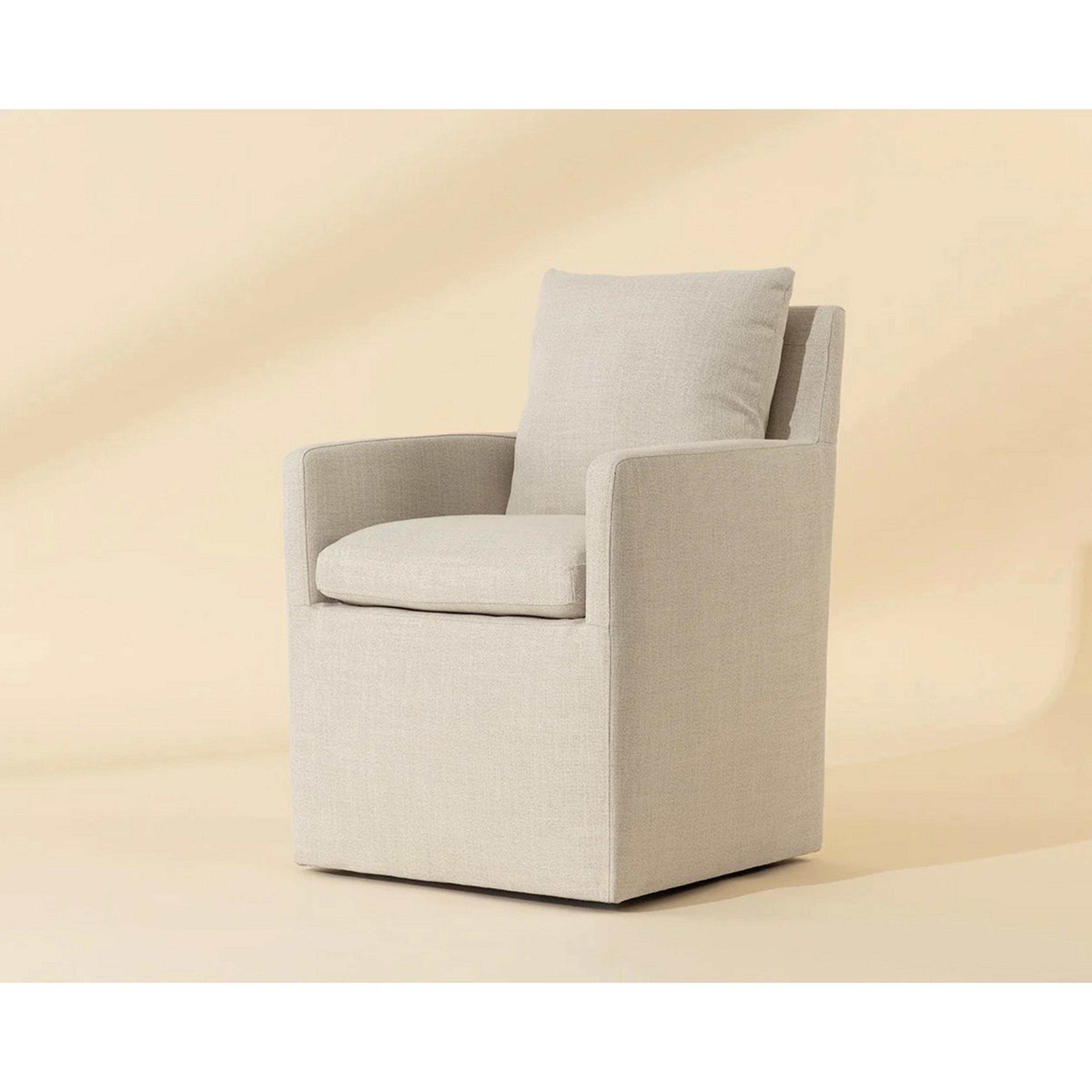 A Meyers Wheeled Accent Chair with Ivory color