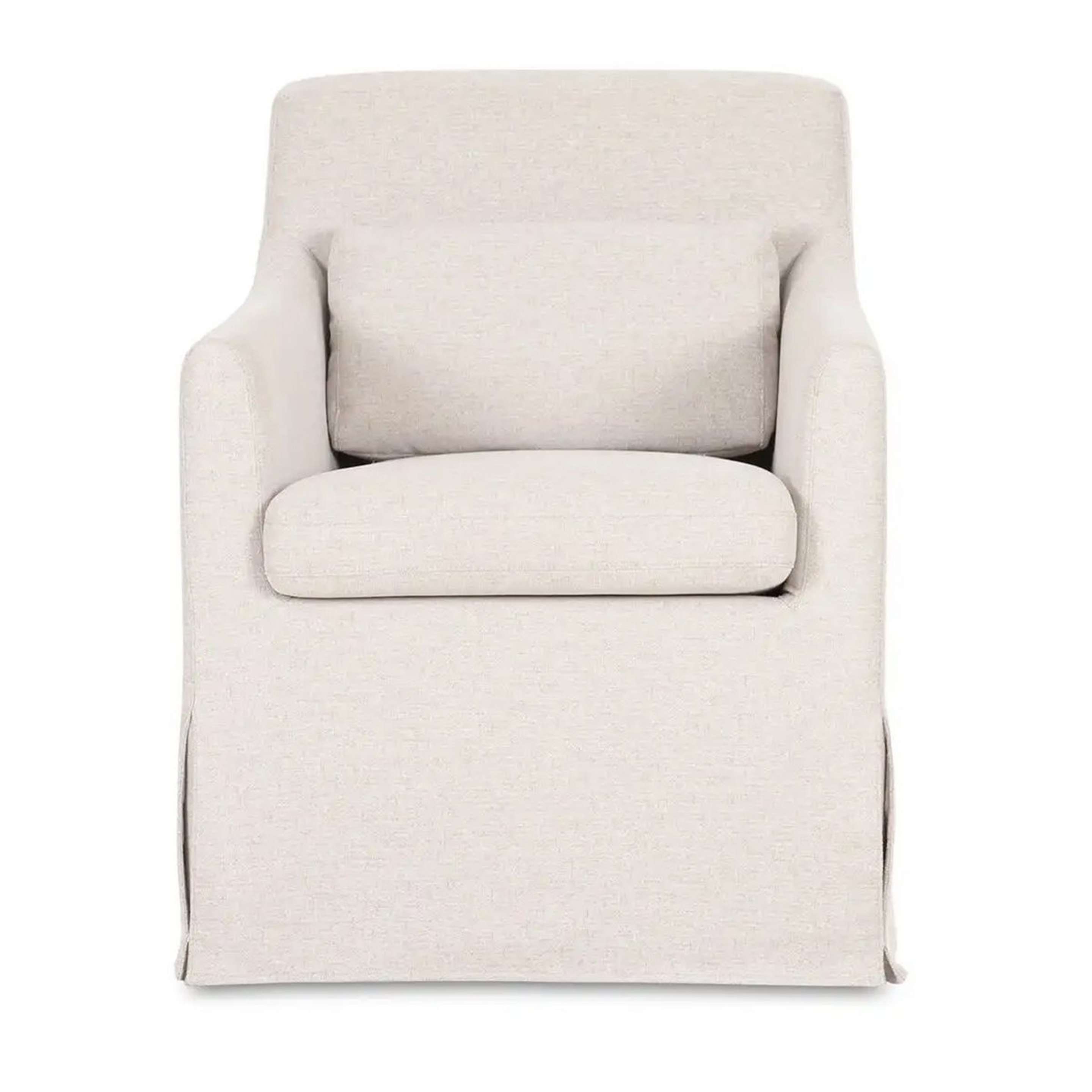 A Ceres Slipcover Dining Chair with Beige color