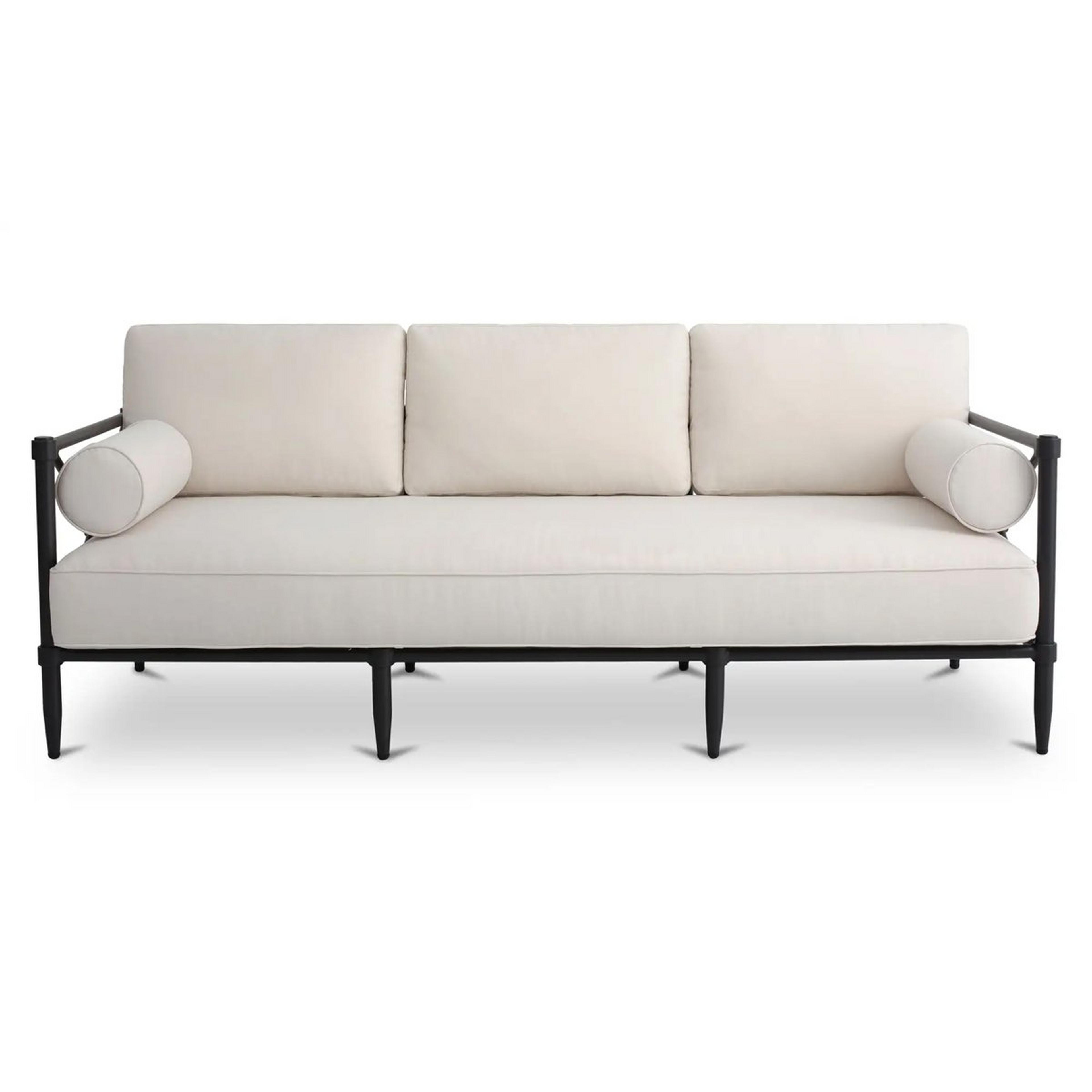 A Hyperion Outdoor Sofa with Black / Cream color