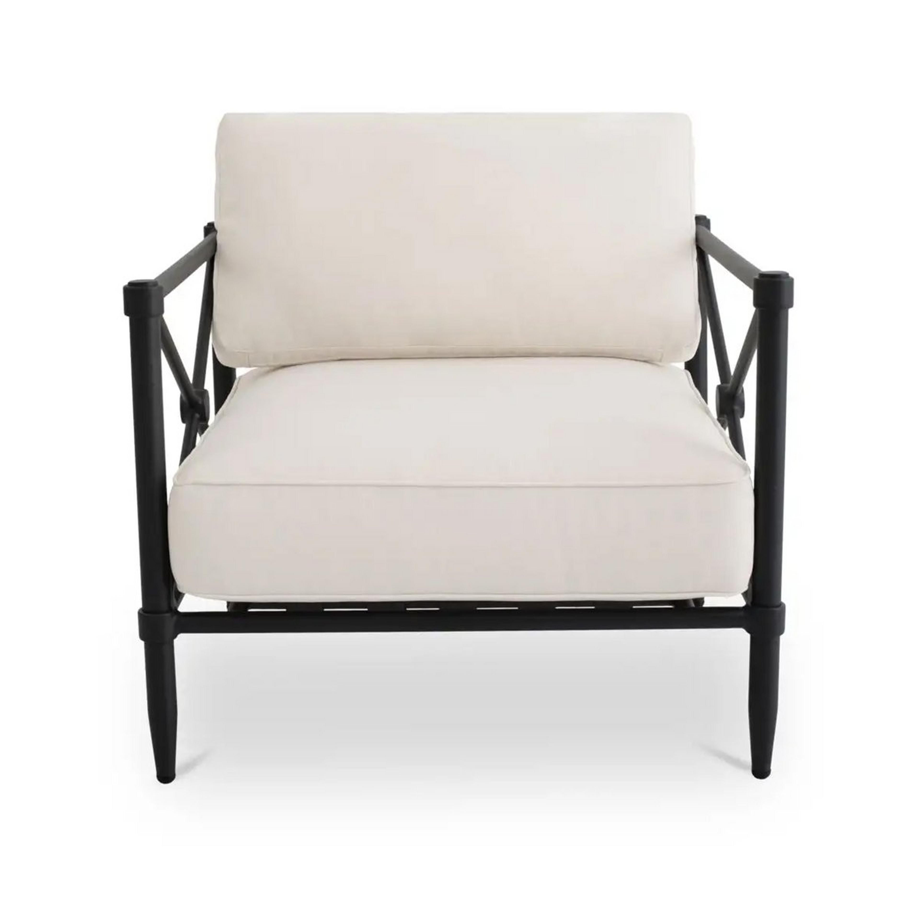 A Hyperion Outdoor Accent Chair with Black / Cream color