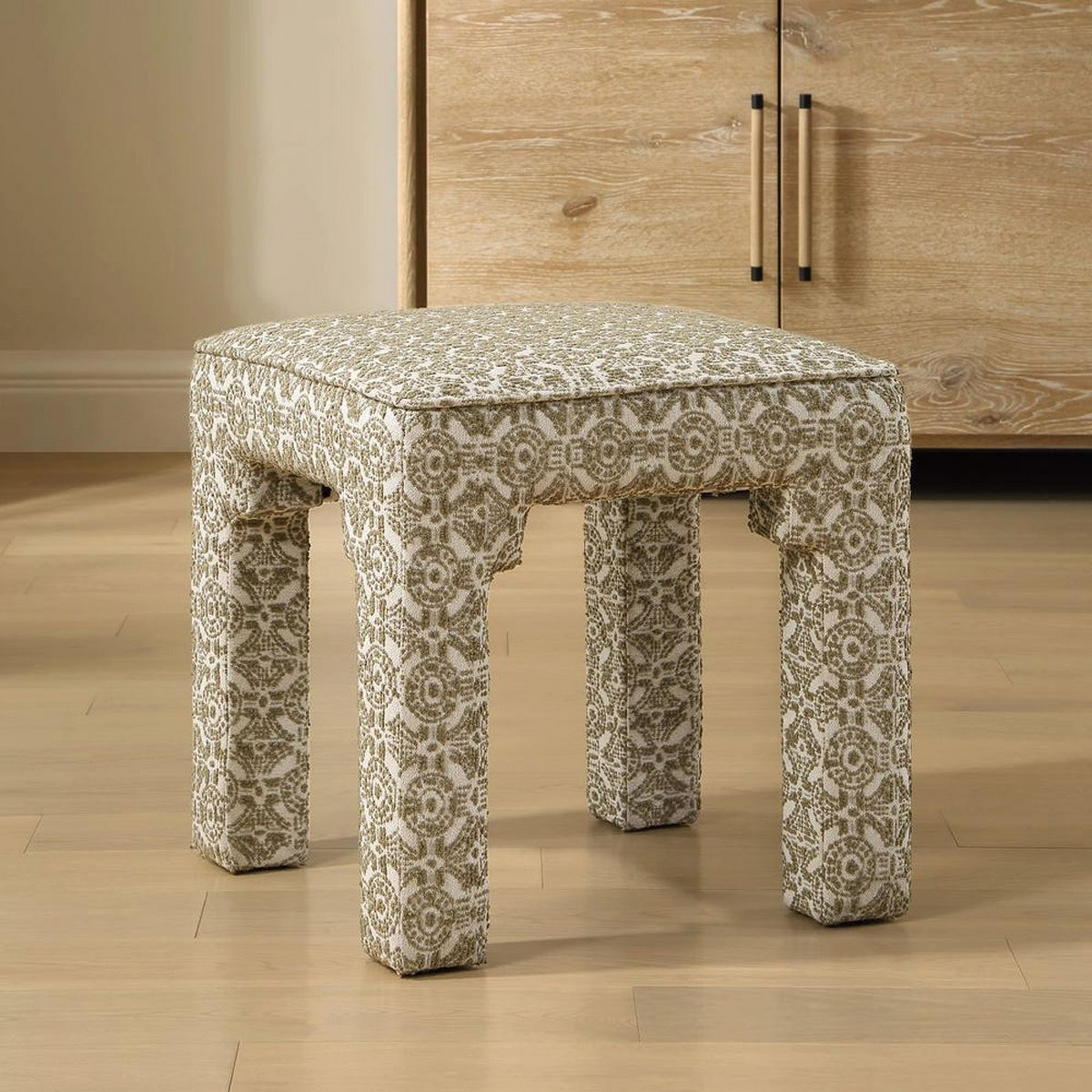 A Daniella Ottoman with Green / Beige color
