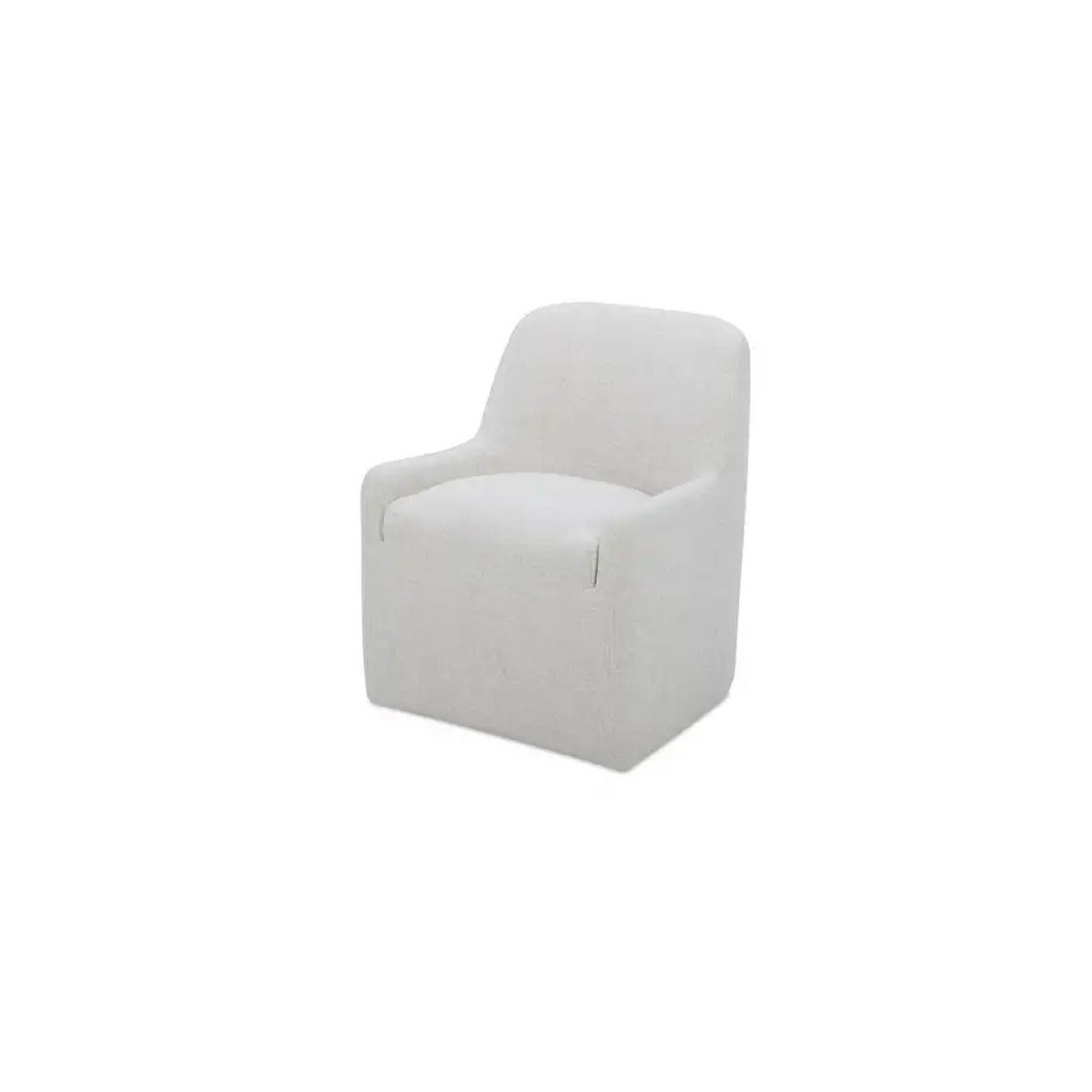 A Hecuba Rolling Dining Chair - Fabric with White color