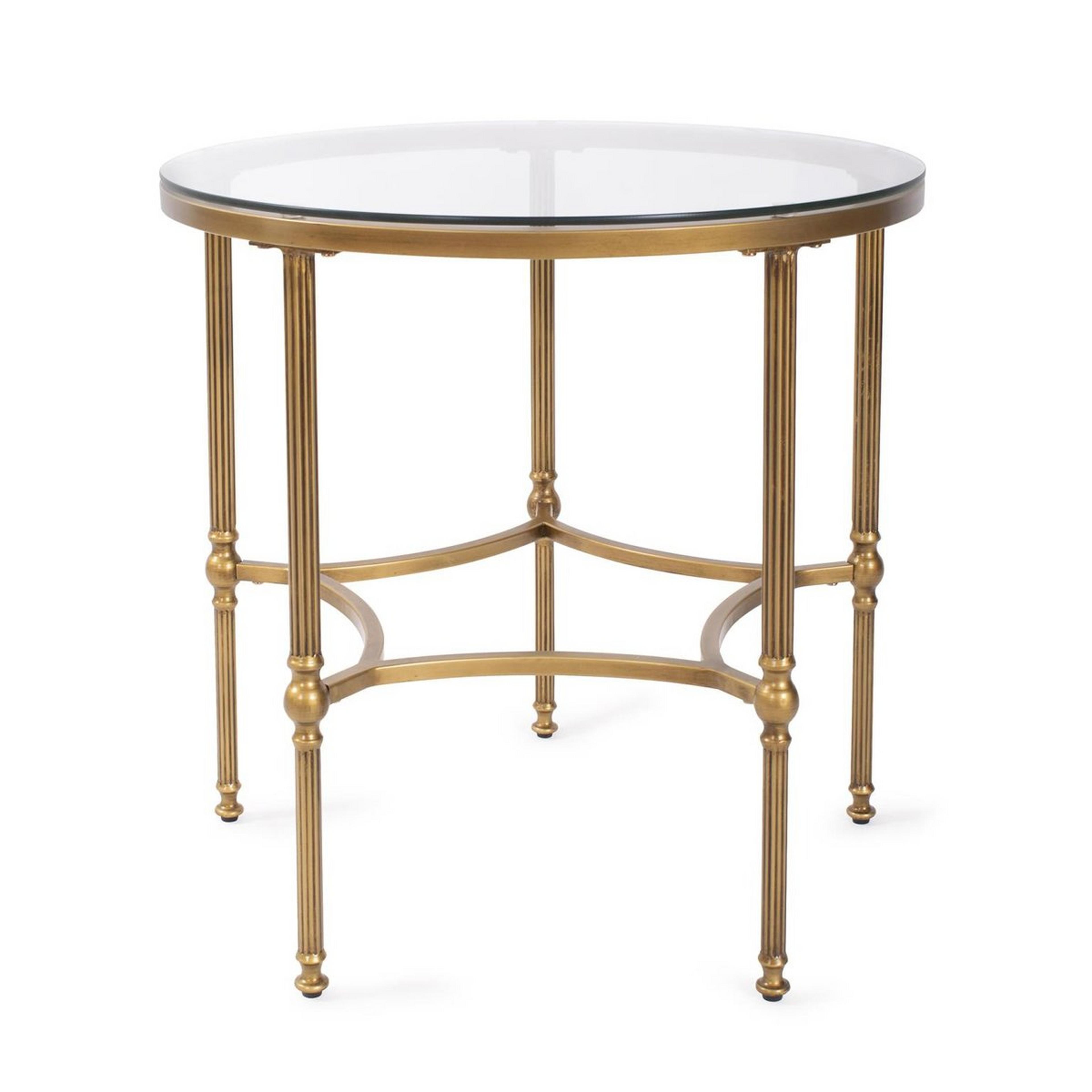 A Astrophel Side Table with Aged Gold / Clear Glass color