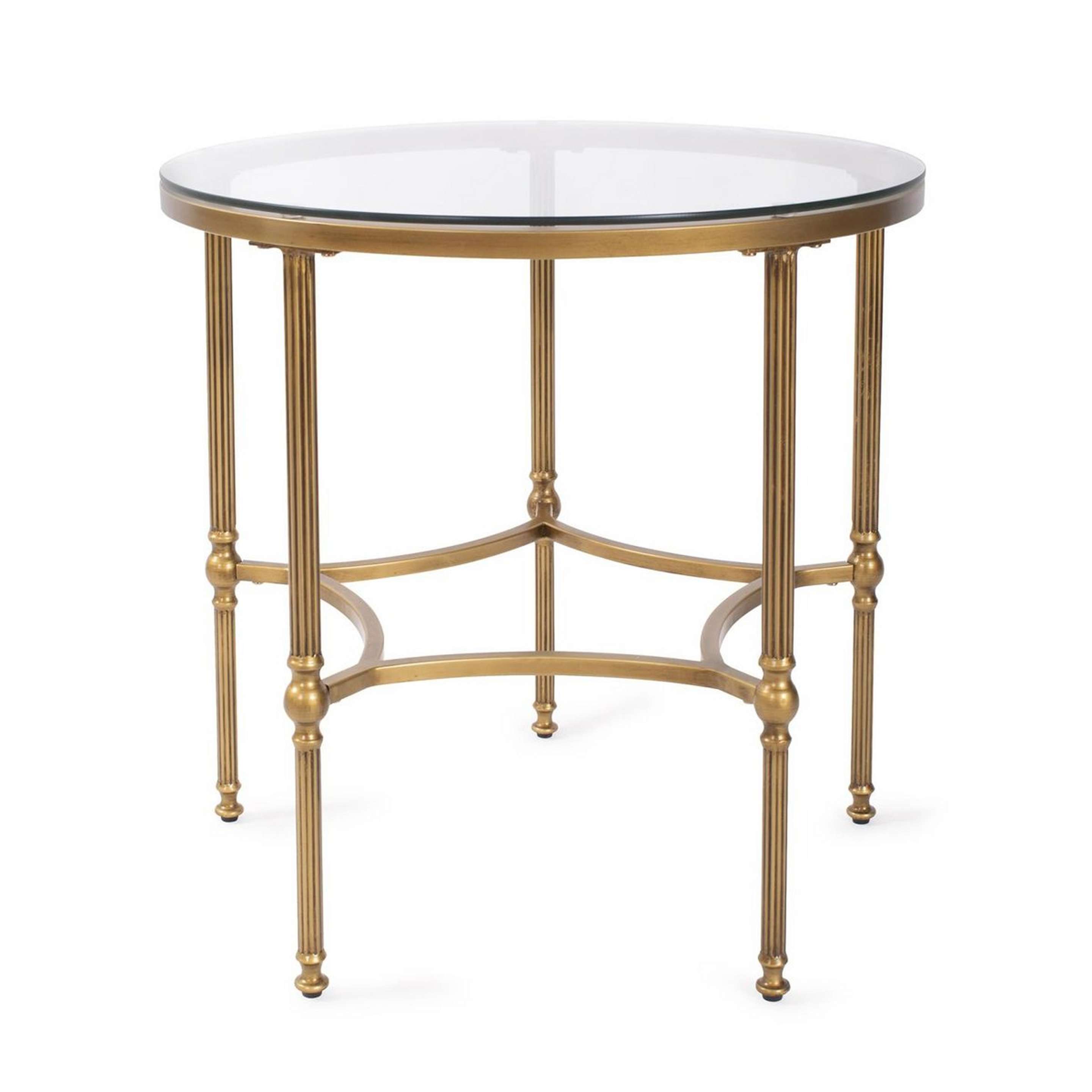 A Astrophel Side Table with Aged Gold / Clear Glass color