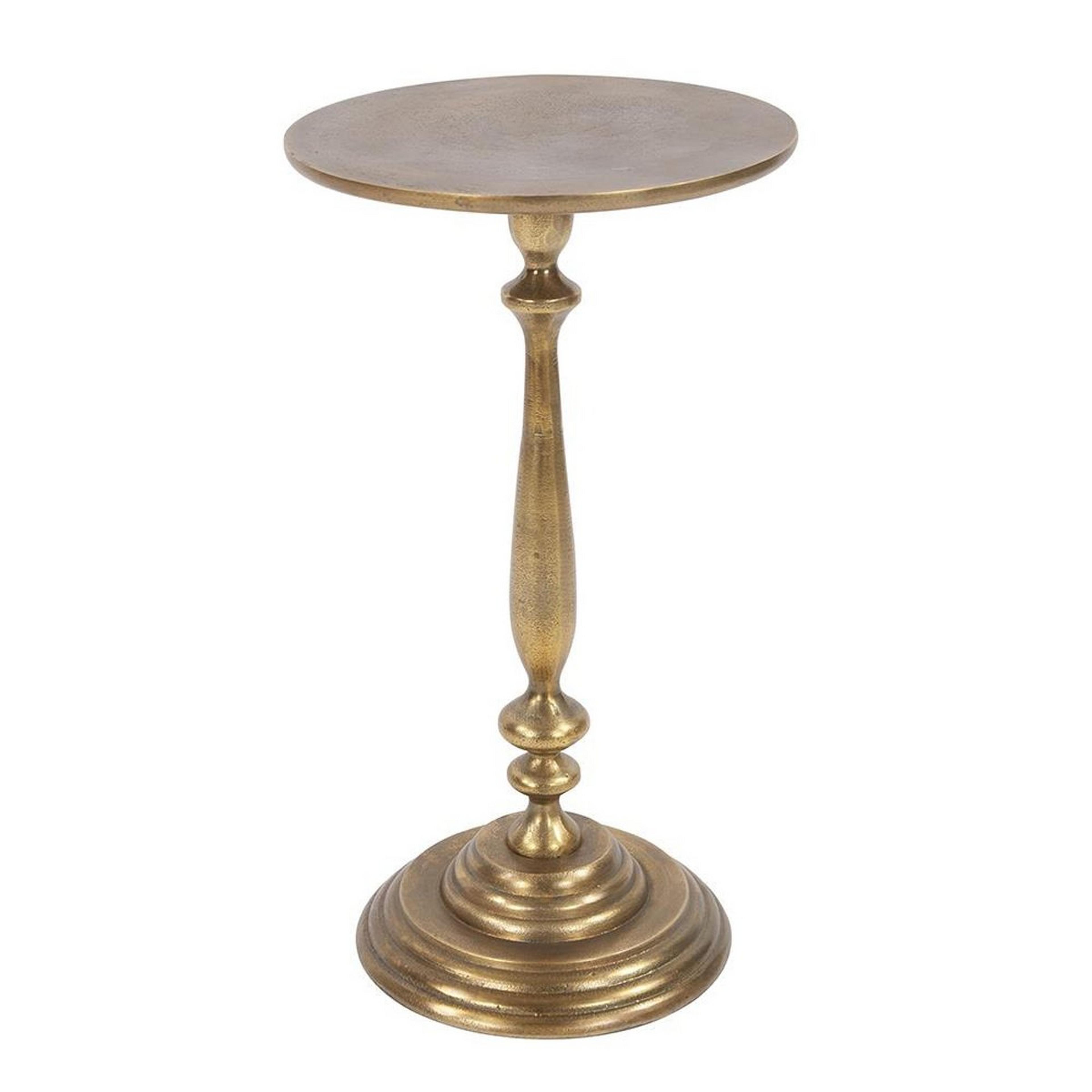 A Aysha End Table with Aged Brass color