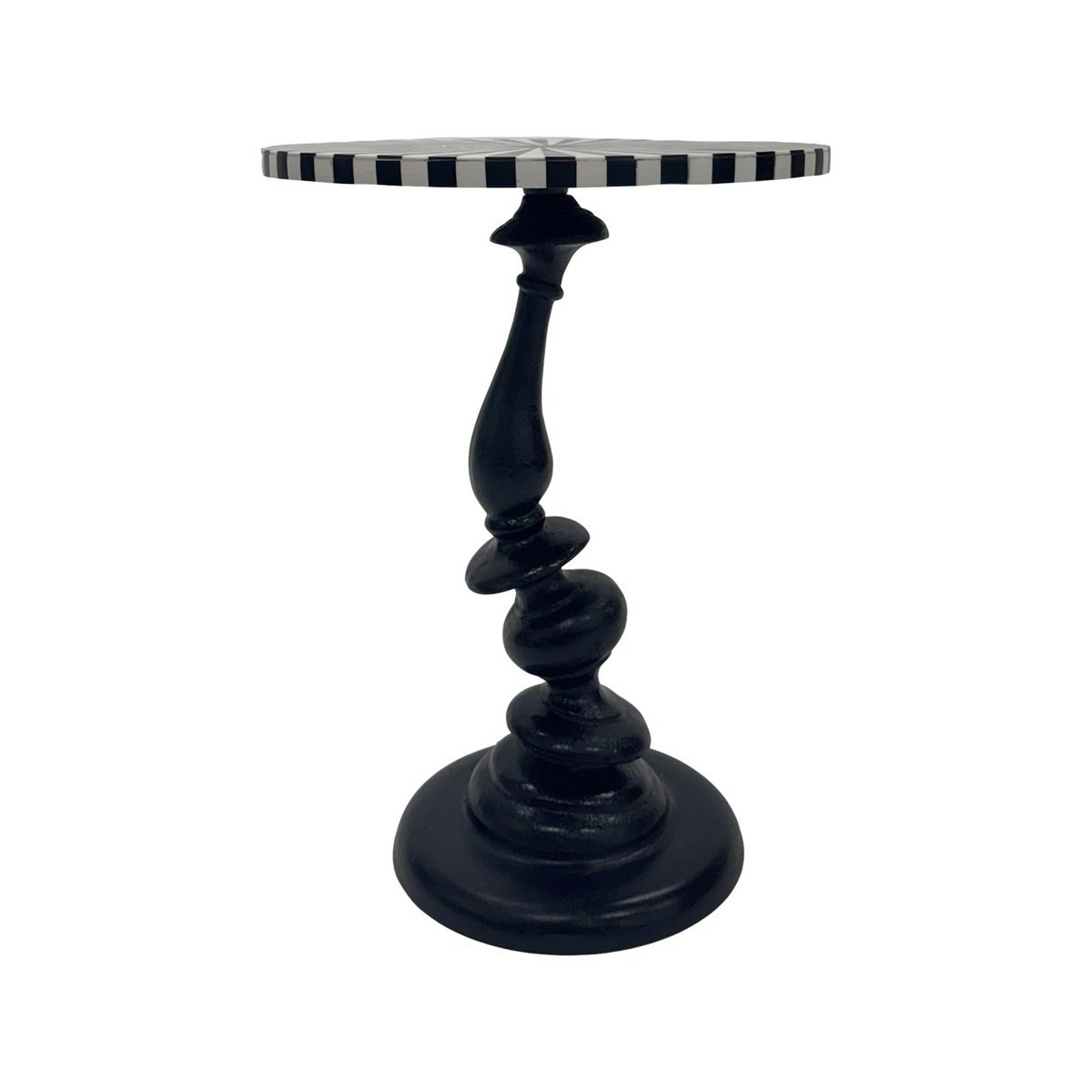 A Wonderland End Table with Black / Bone Inlay color
