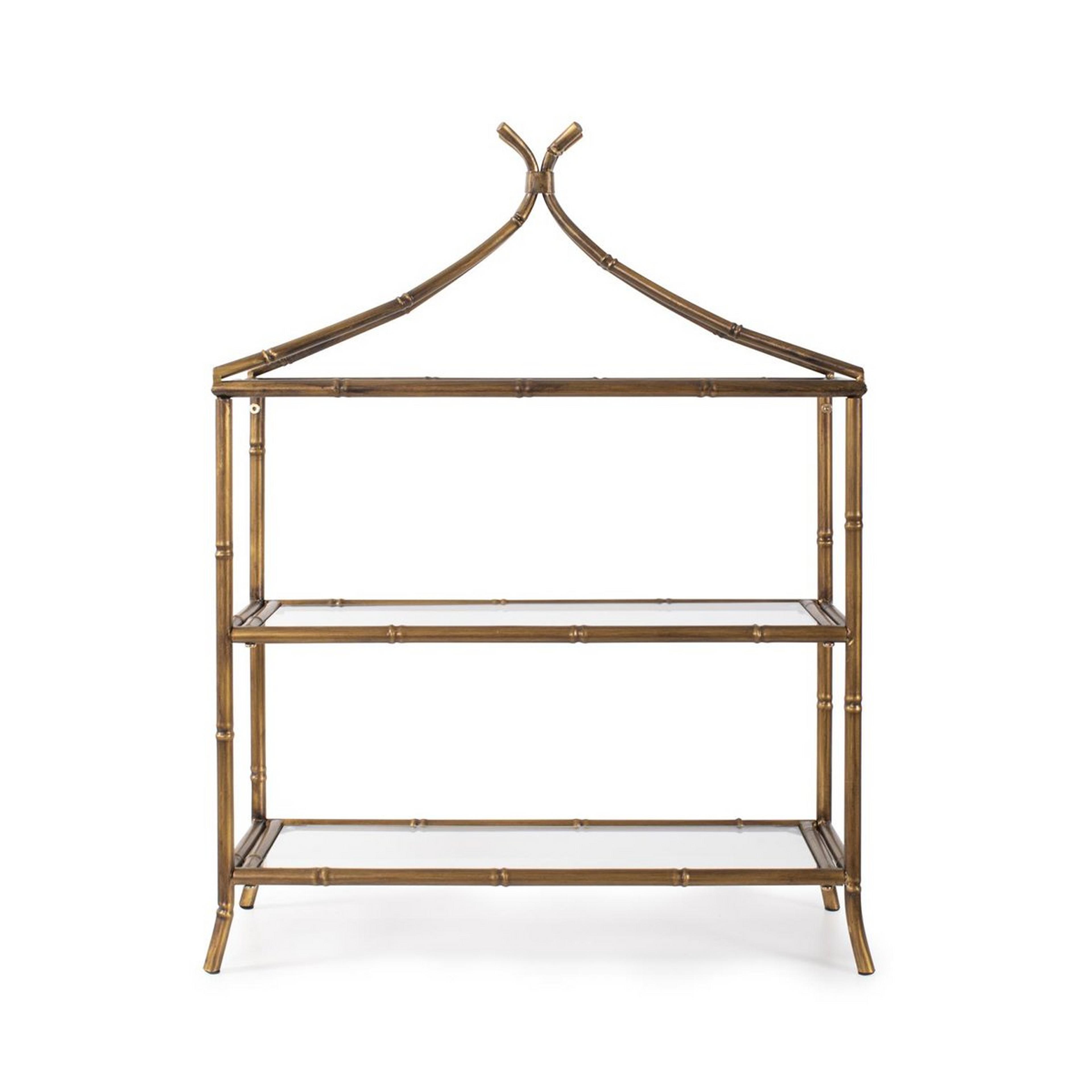 A Toliara Etagere - Small with Antique Gold color