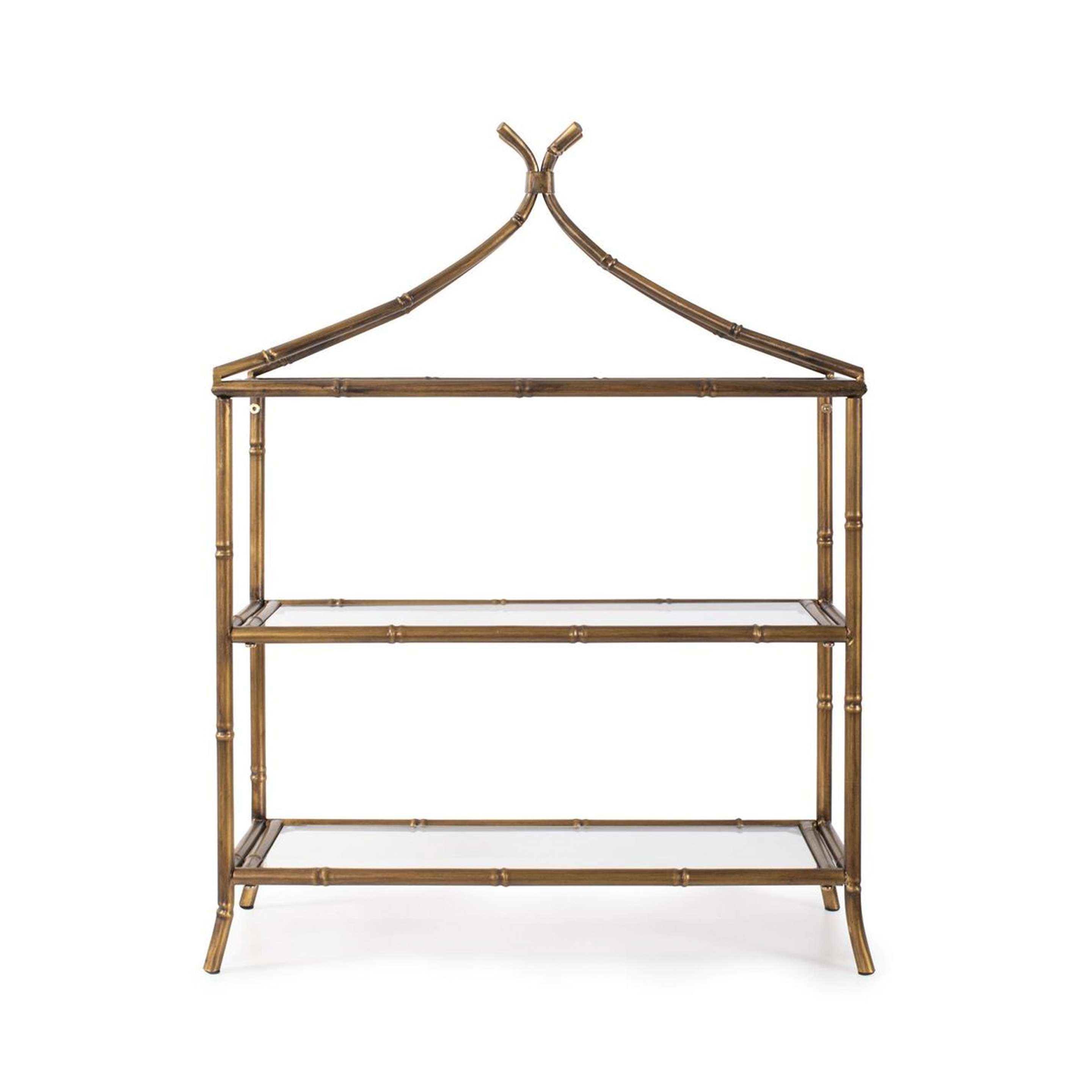 A Toliara Etagere - Small with Antique Gold color