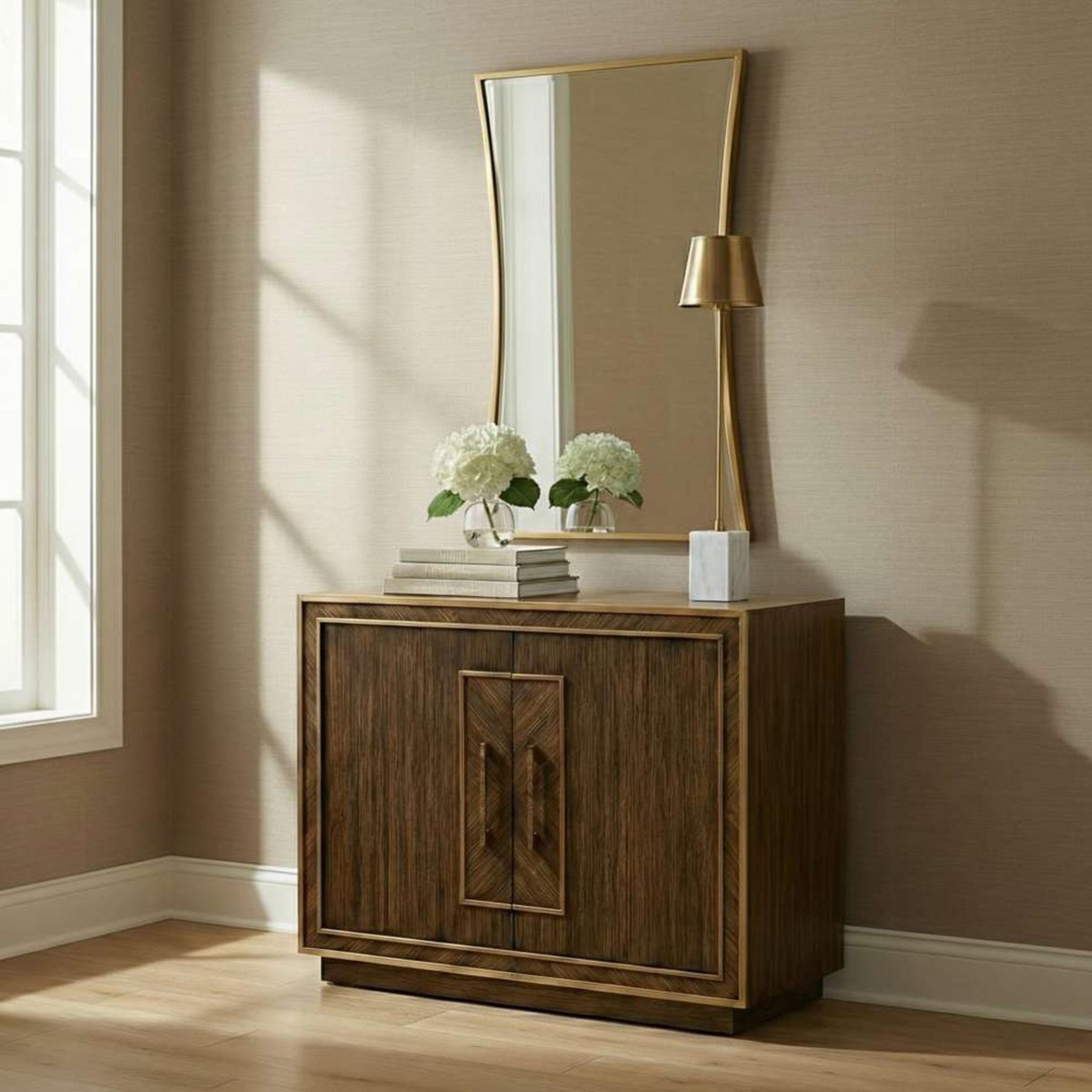 A Faunus Sideboard with Dark Wood / Gold color