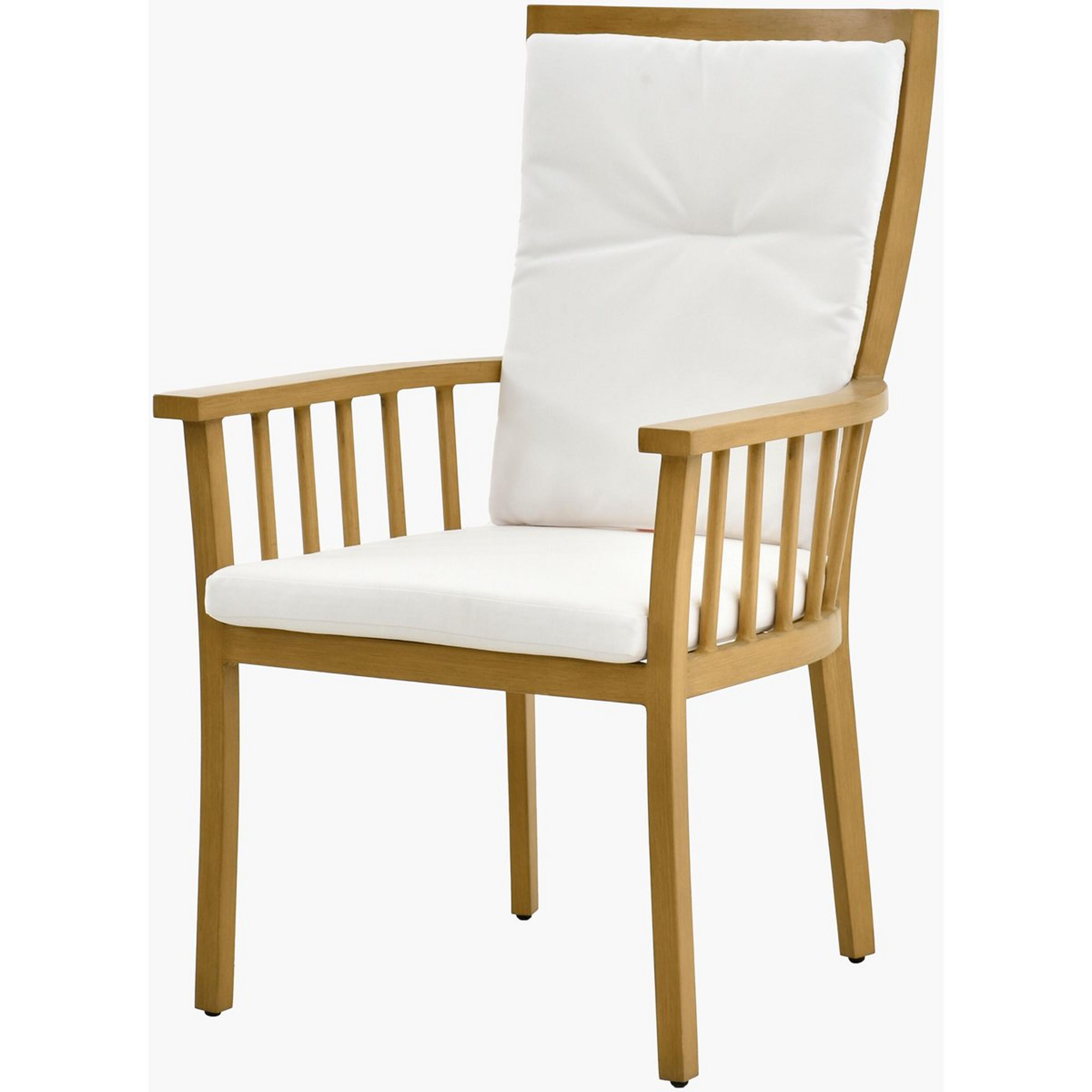 A Colington Outdoor Dining Armchair with Hand-Painted Natural Tones / White color
