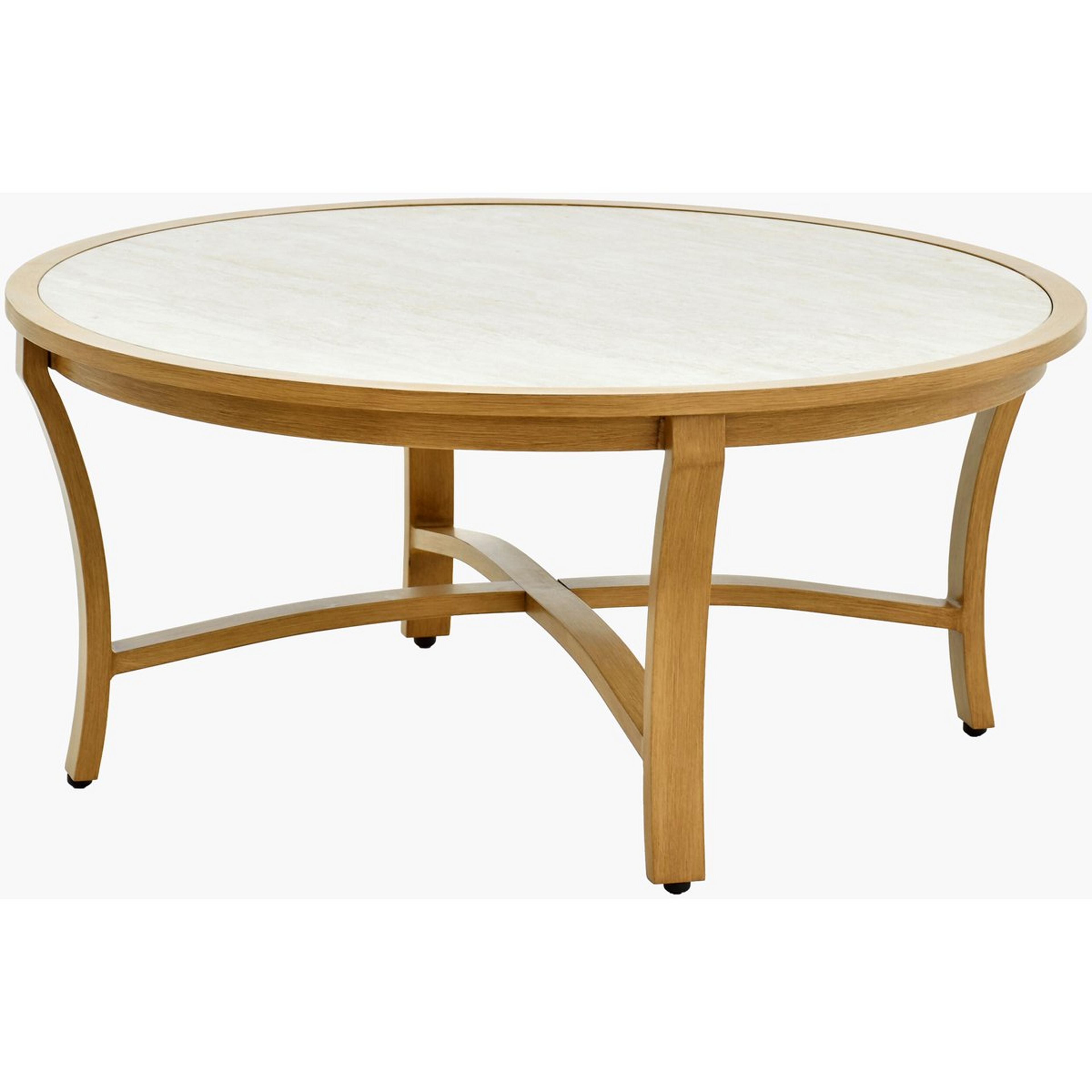 A Colington Outdoor Coffee Table with Hand-Painted Natural Tones / Beige Stone color