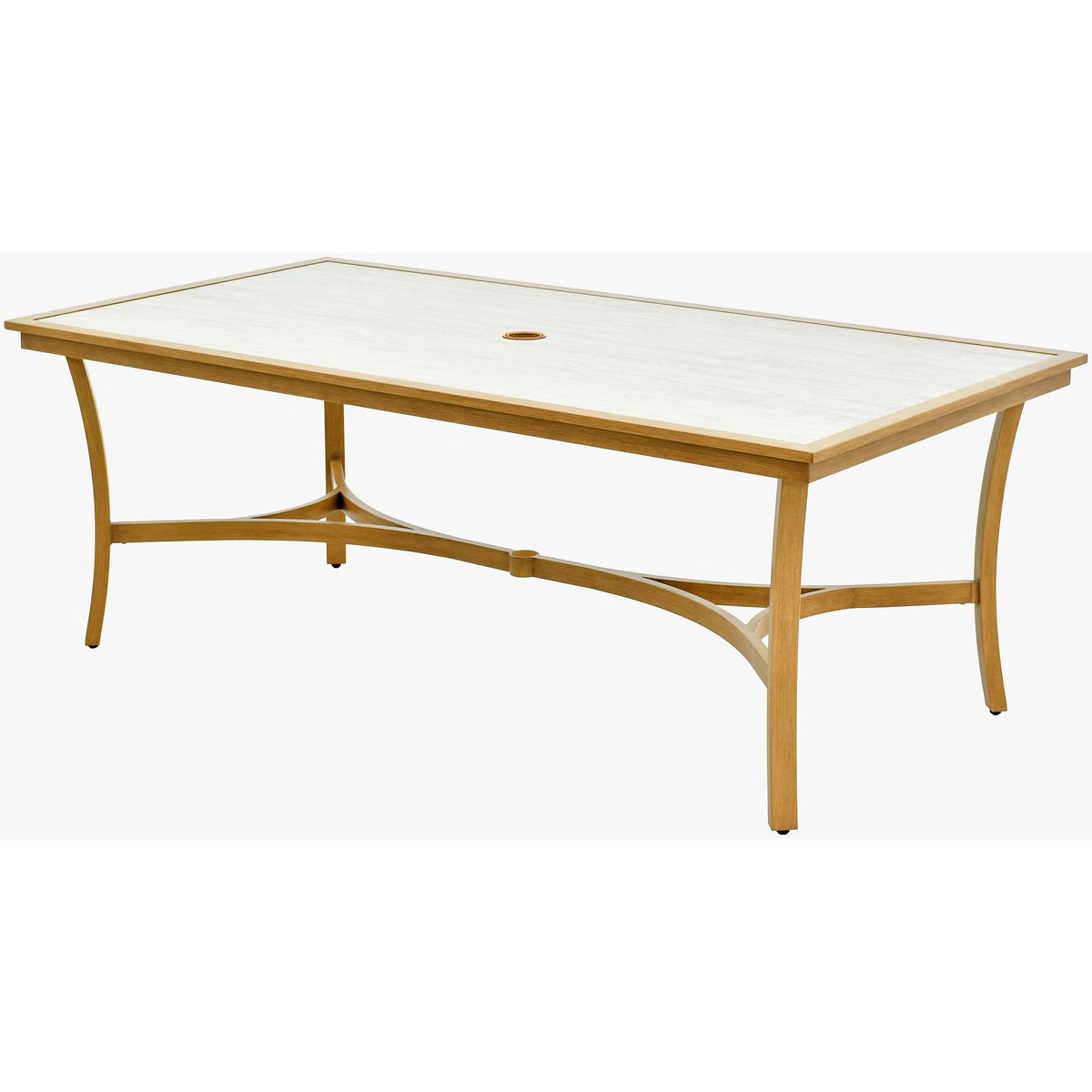 A Colington Outdoor Dining Table with Hand-Painted Natural Tones / Beige Stone color