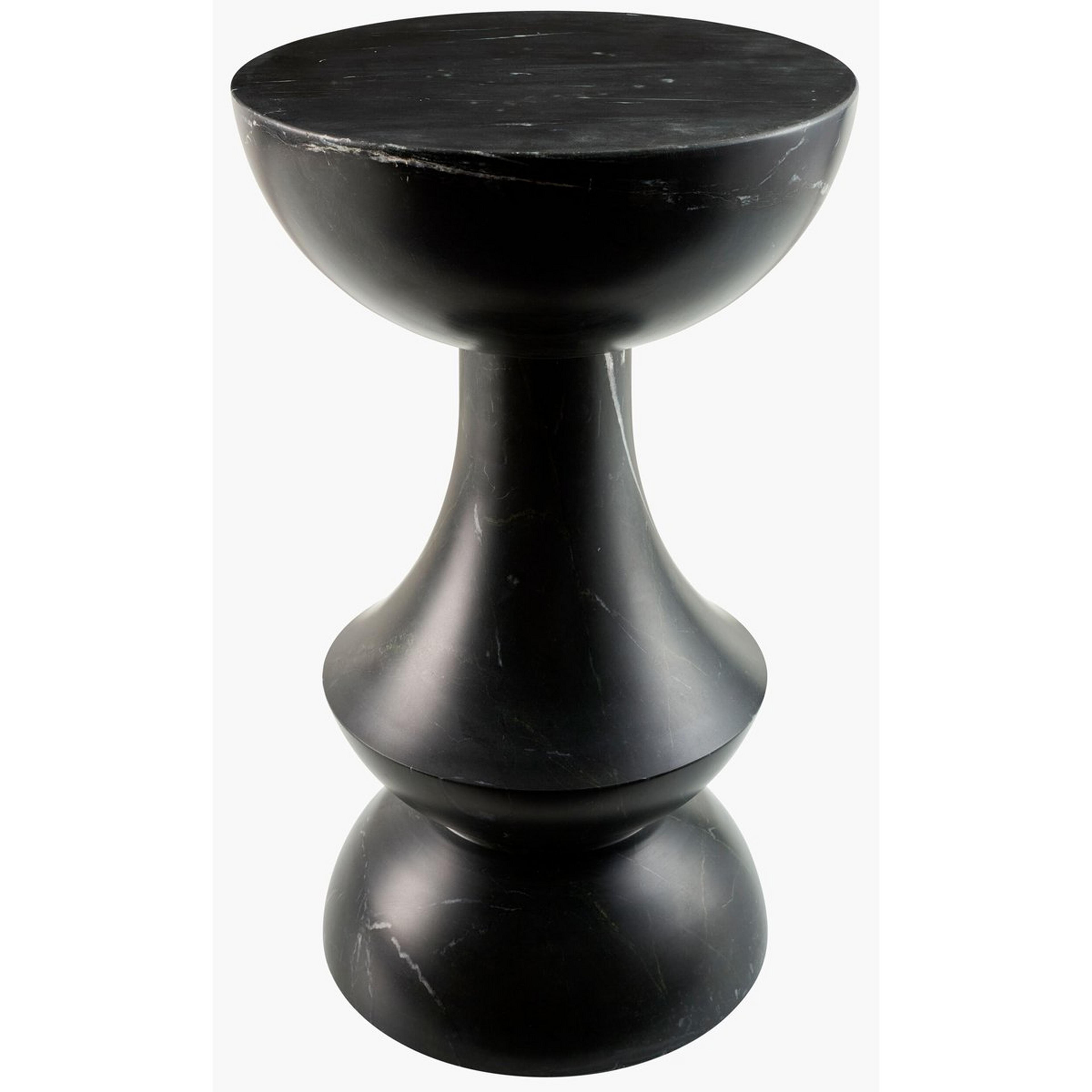 A Rook End Table with Black Marble color