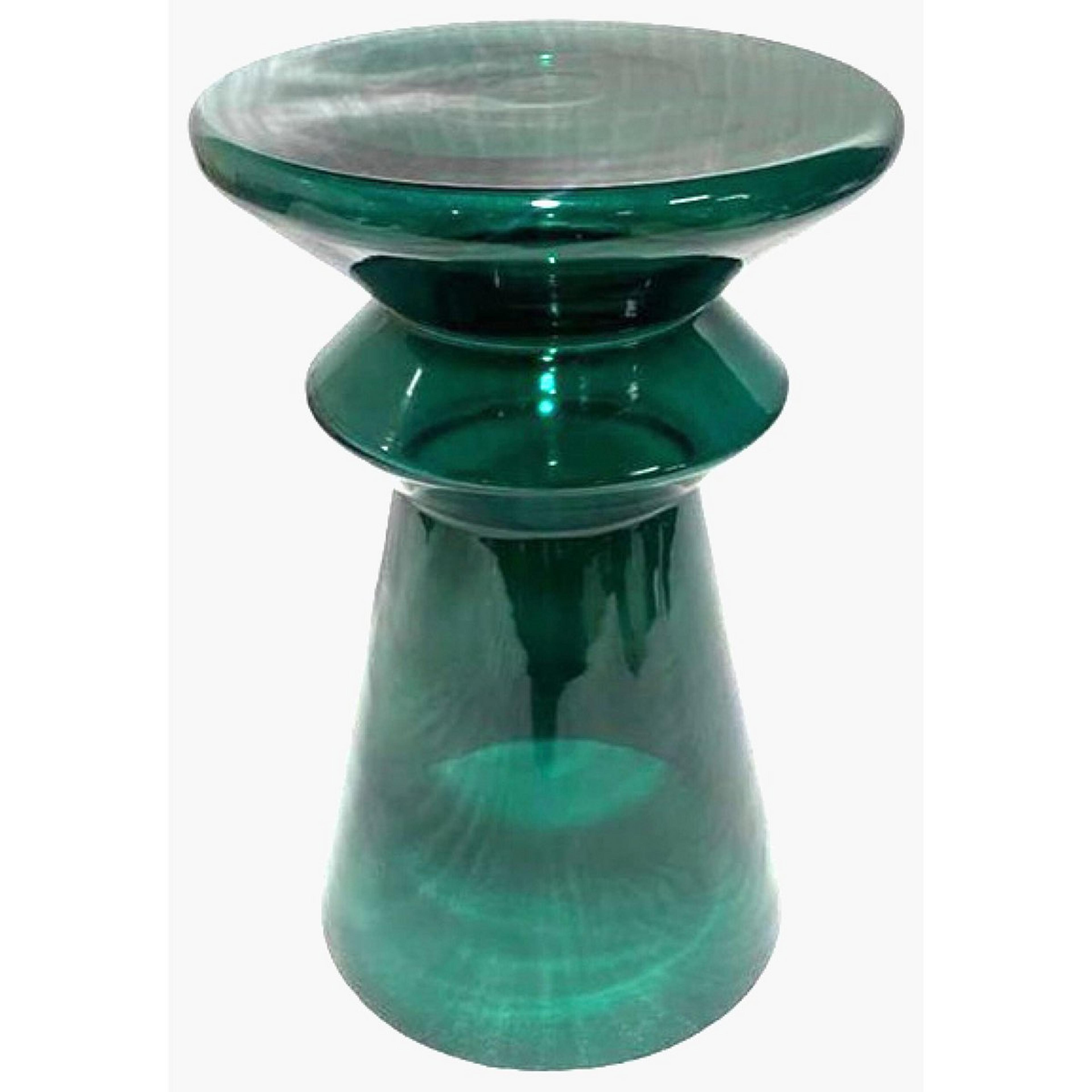 A Tatsuo End Table with Green Tinted Glass color
