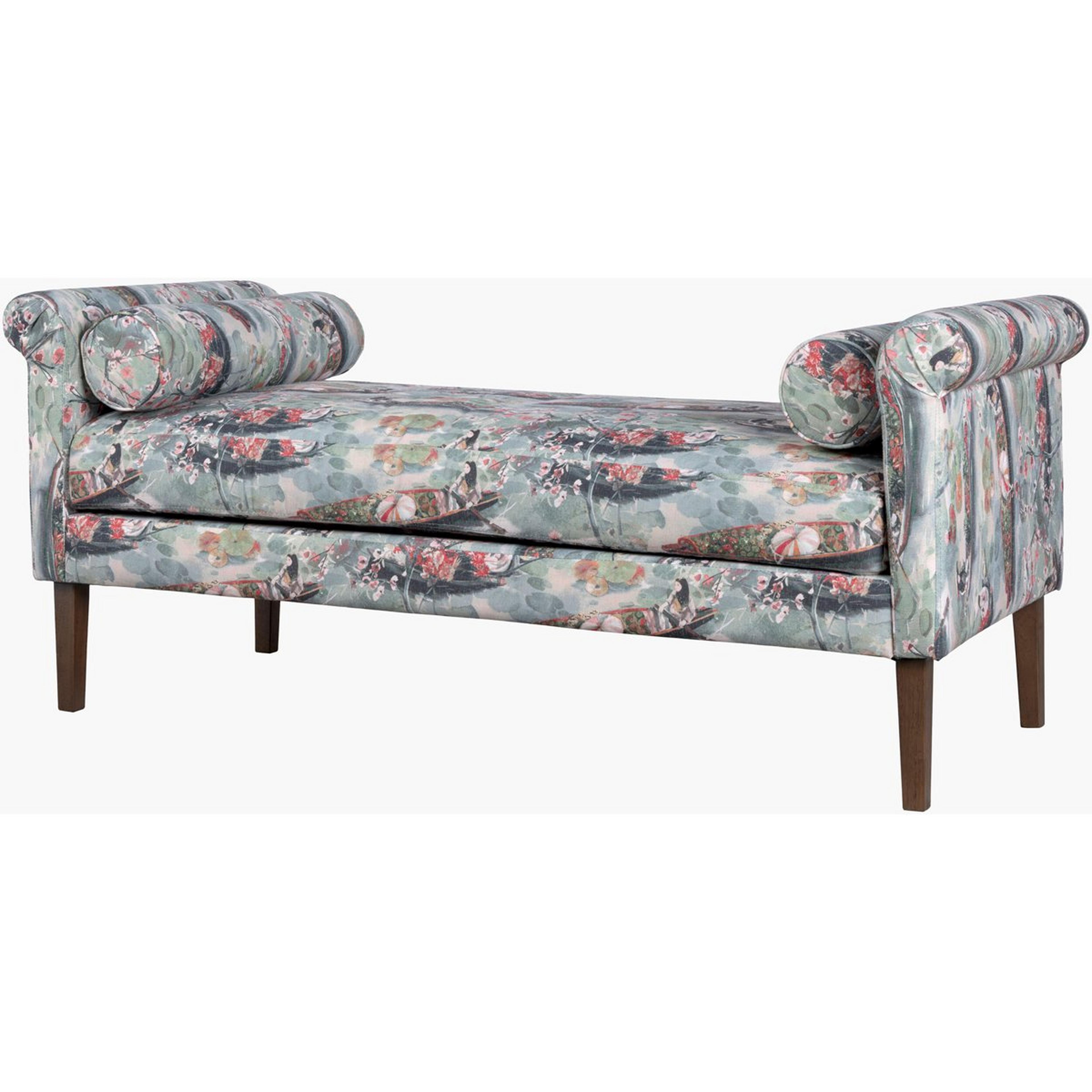 A Sabine Patterned Bench with Blue color