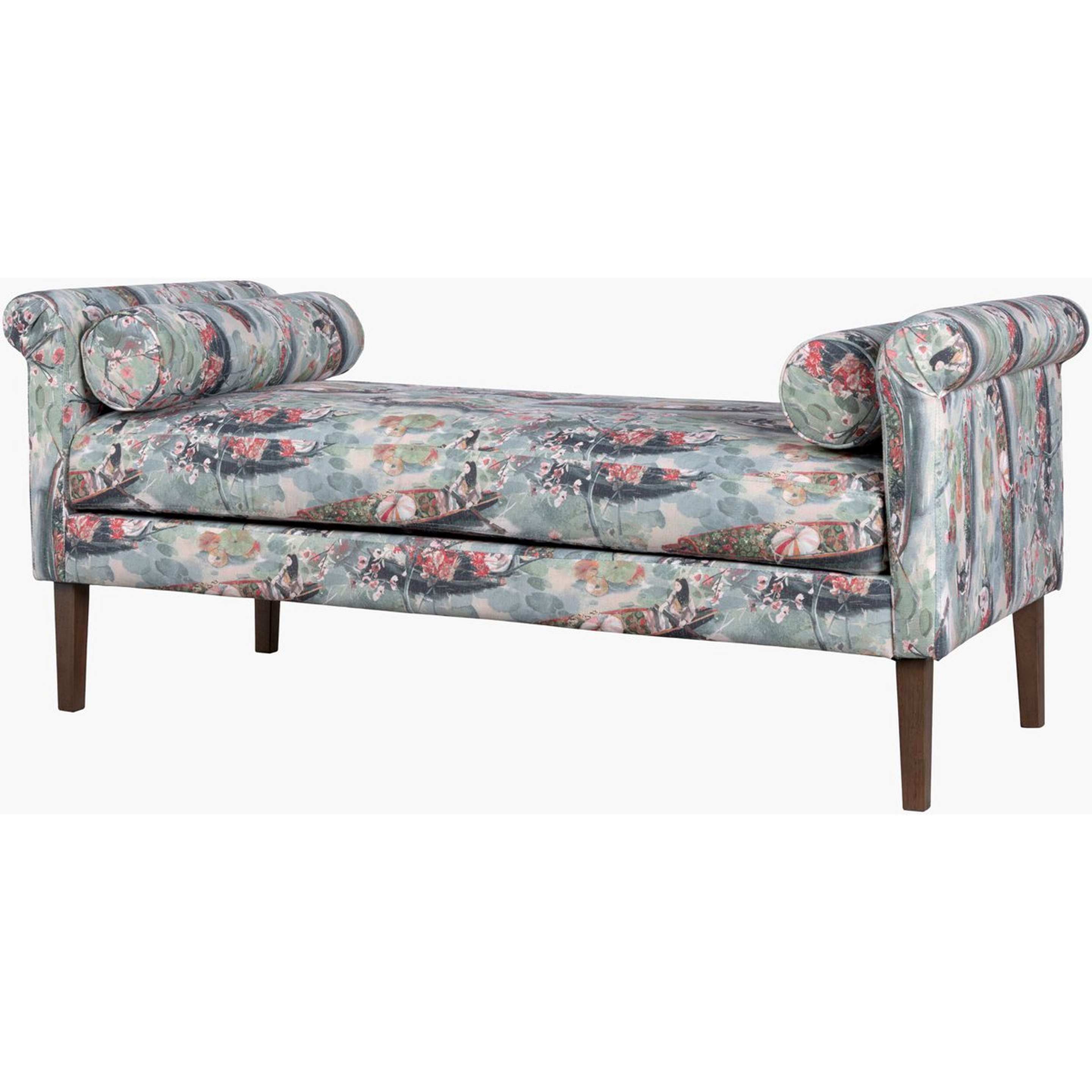 A Sabine Patterned Bench with Blue color