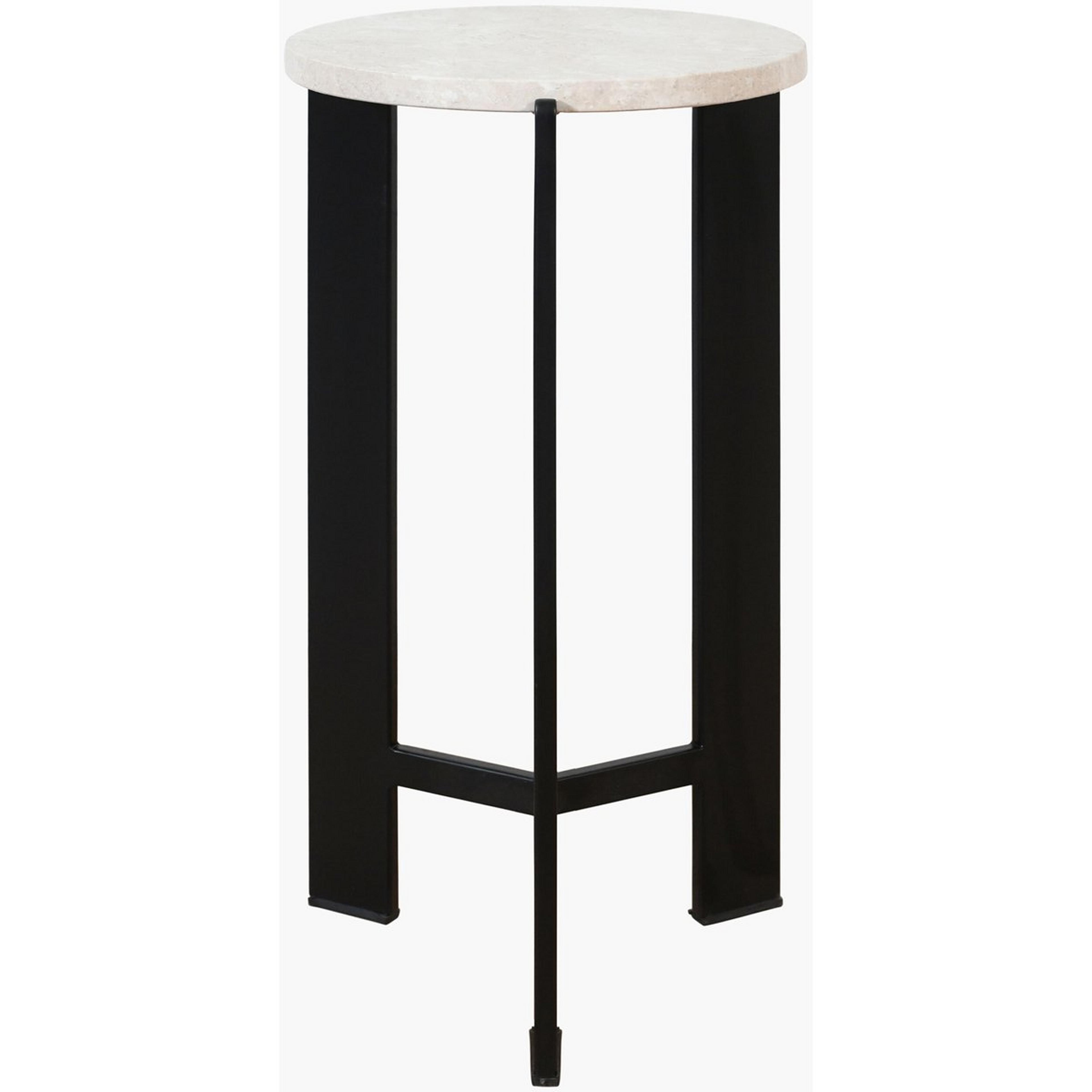 A Thiago End Table - Marble with Beige Marble / Black color