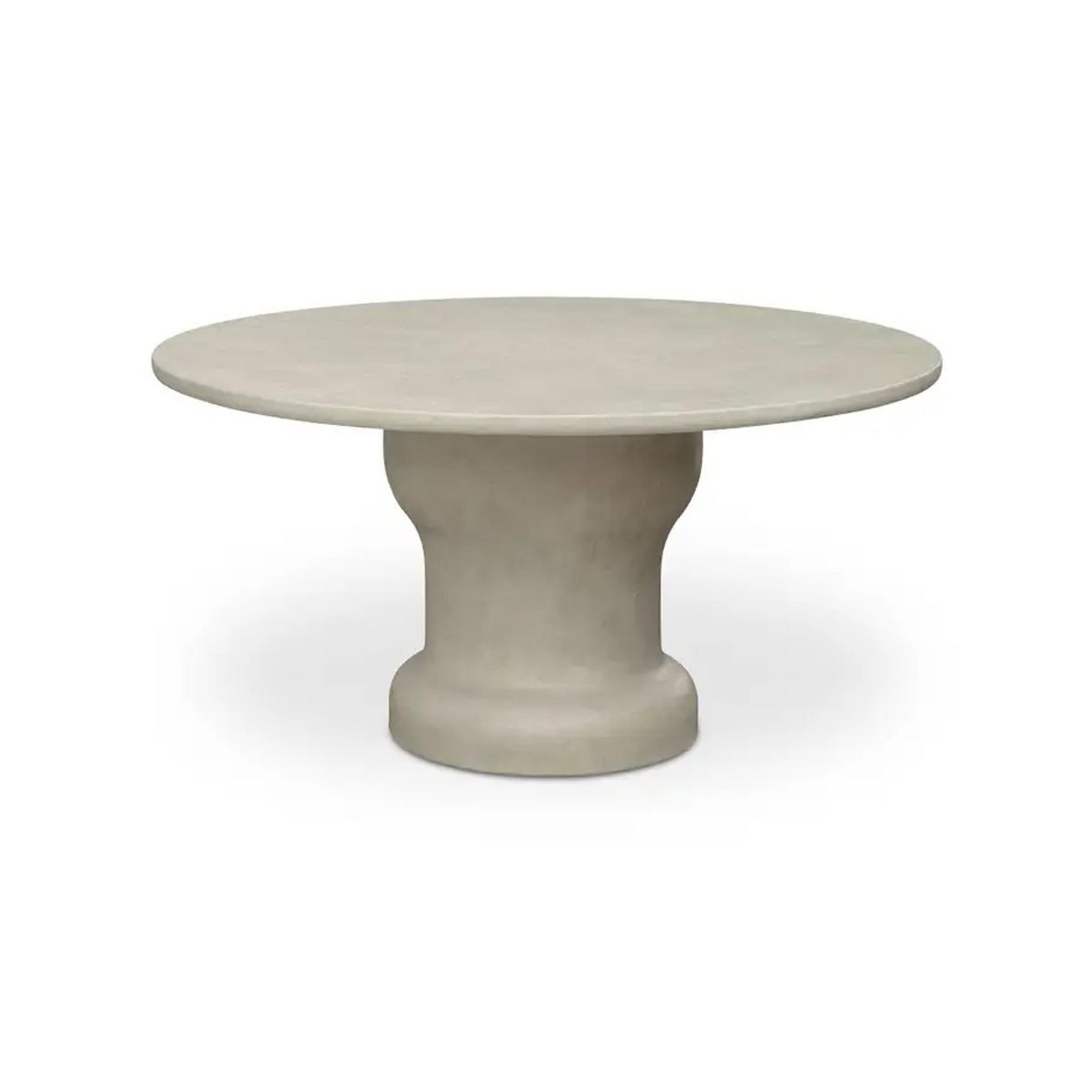 A Font Outdoor Dining Table with Cream color