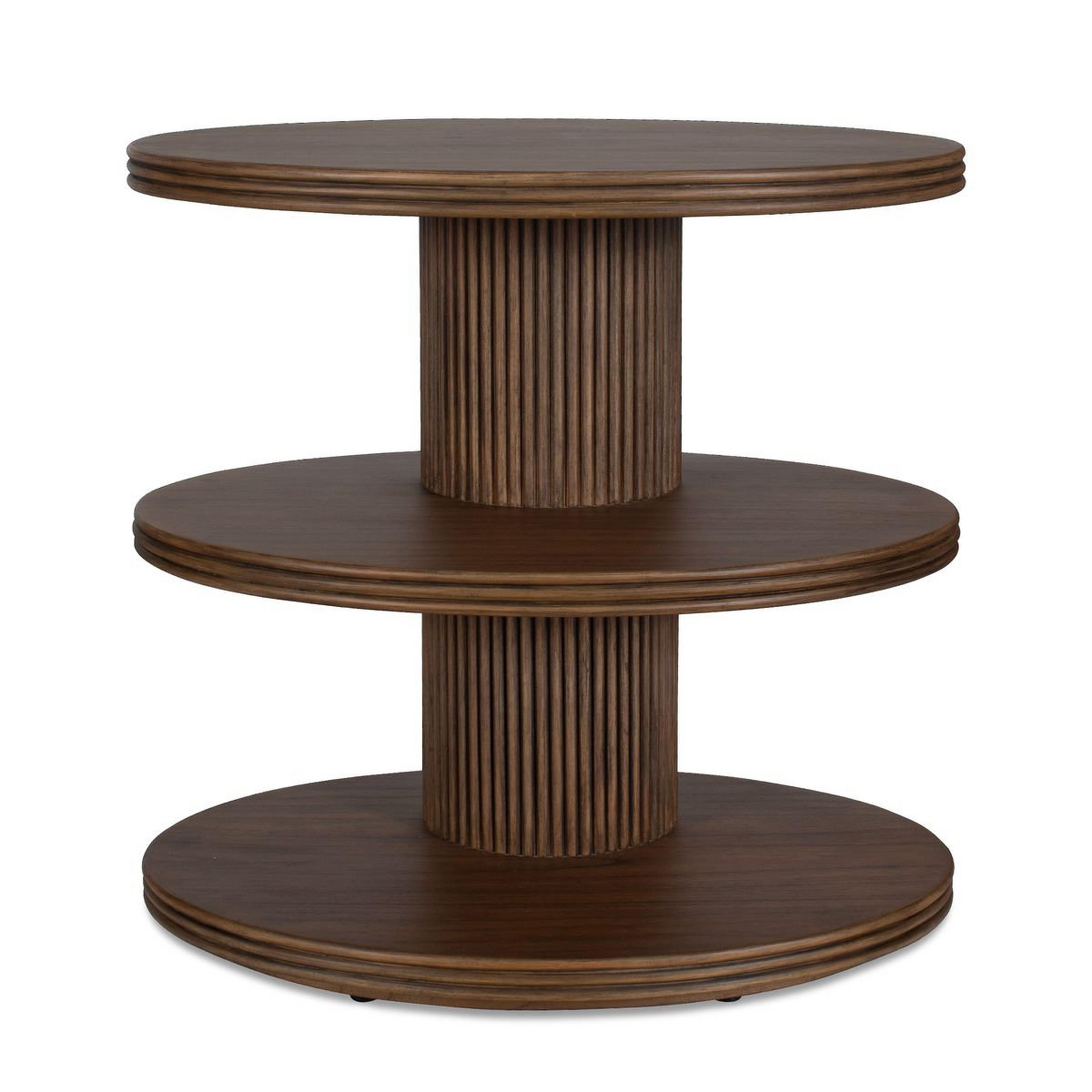 A Lennon Side Table with Dark Walnut color