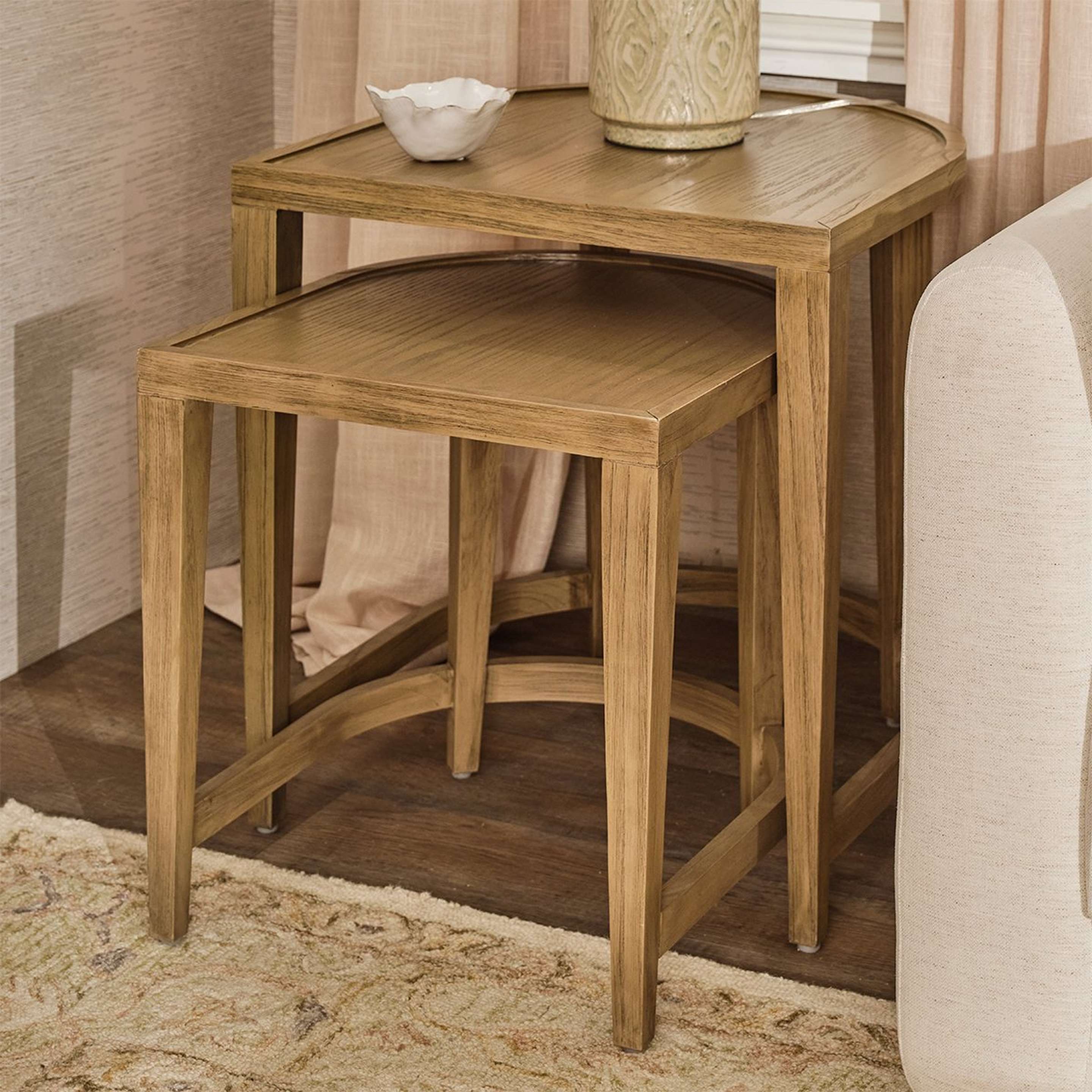 A Clements Nesting End Table - Set of 2 with Light Natural color