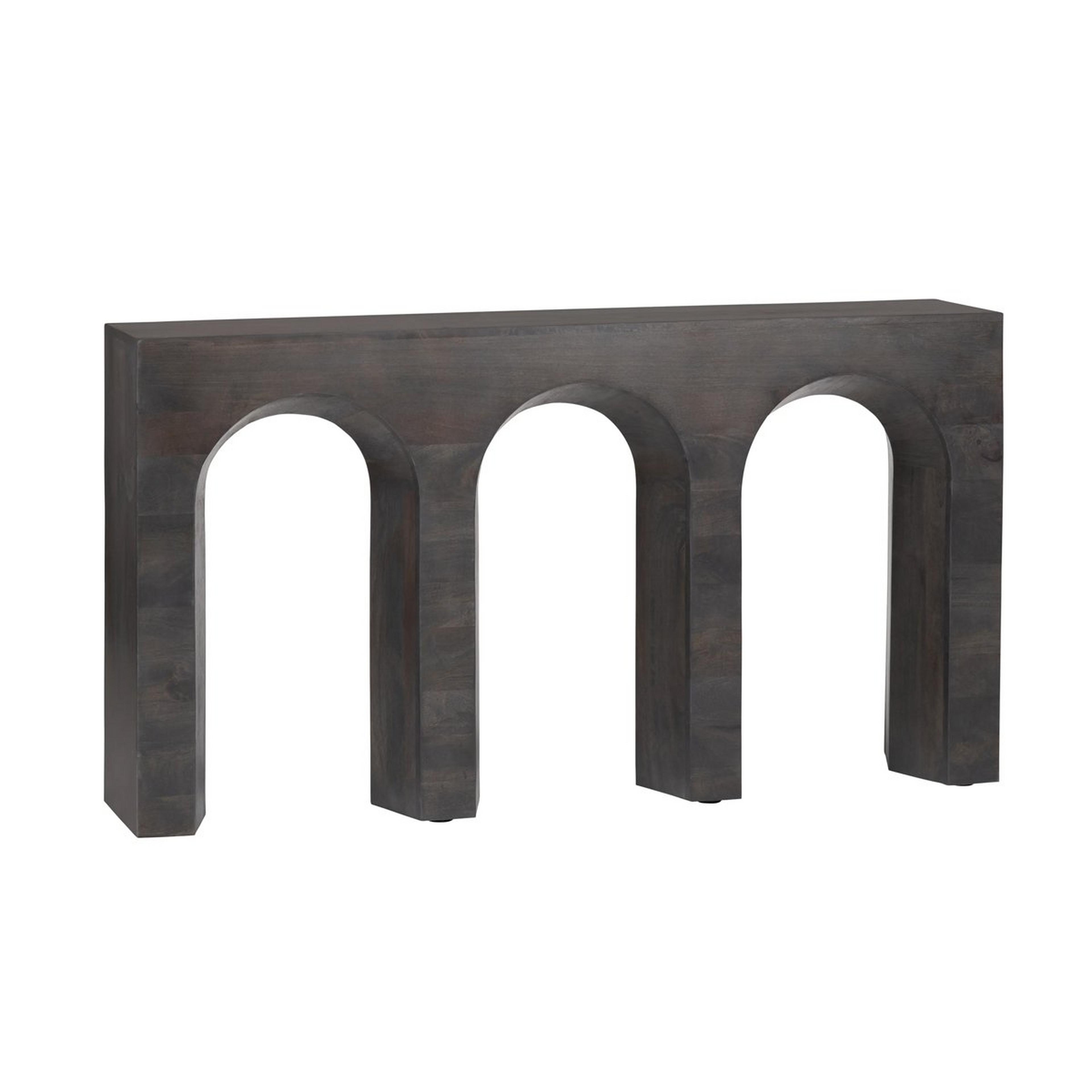 A Curvilinear Console Table with Brown color