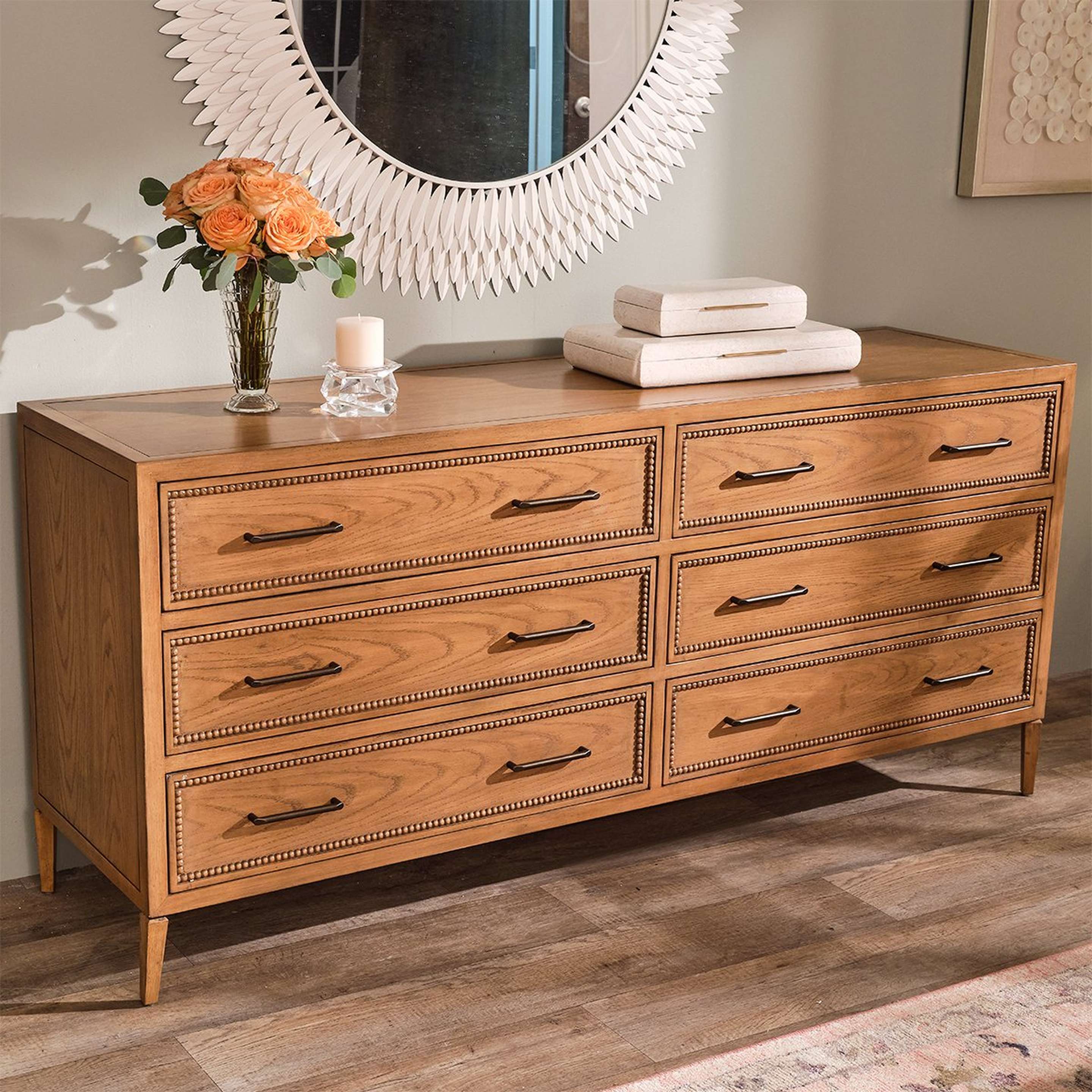 A Dustin Sideboard with Brown Oak color
