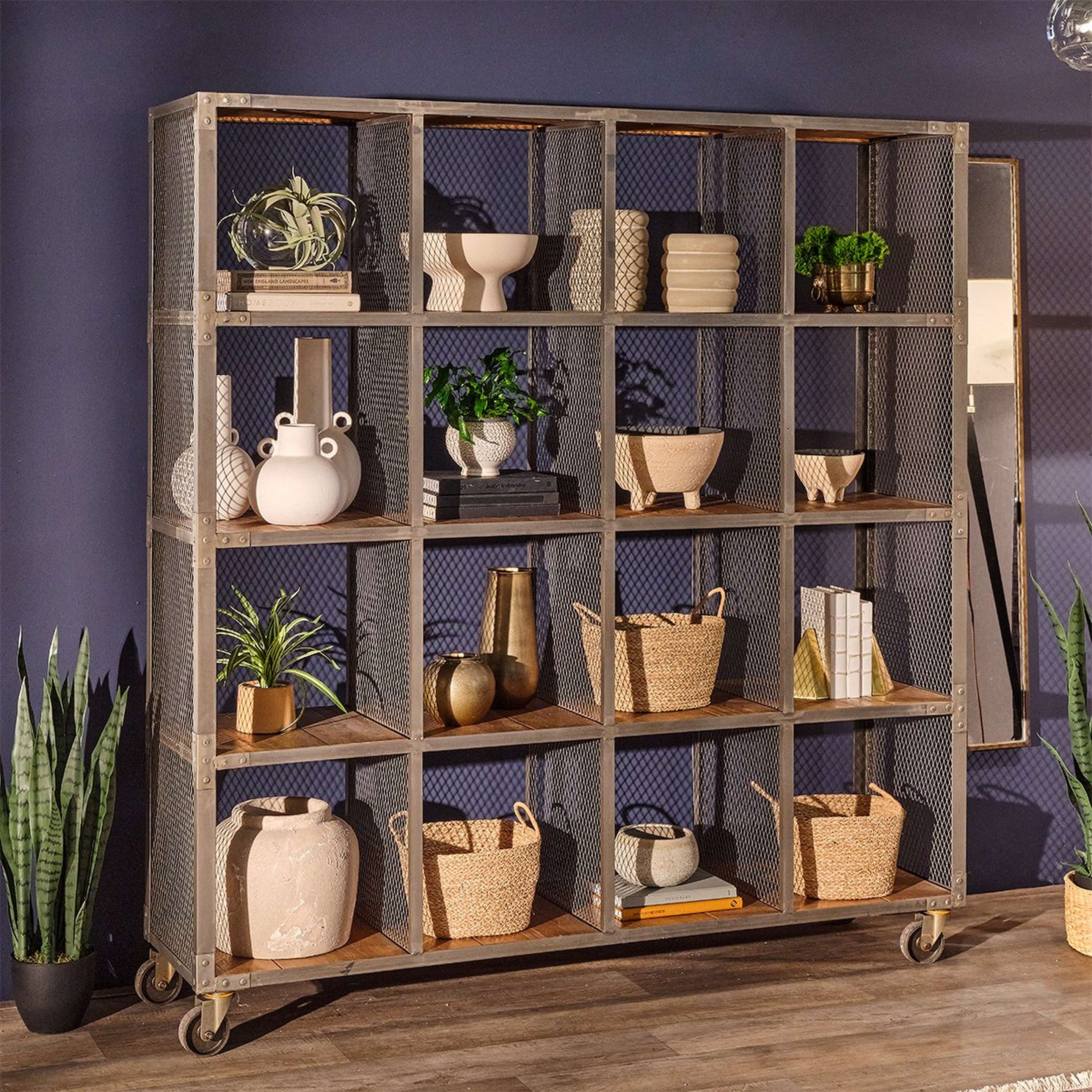 A Vance Bookcase with Honey Wood color