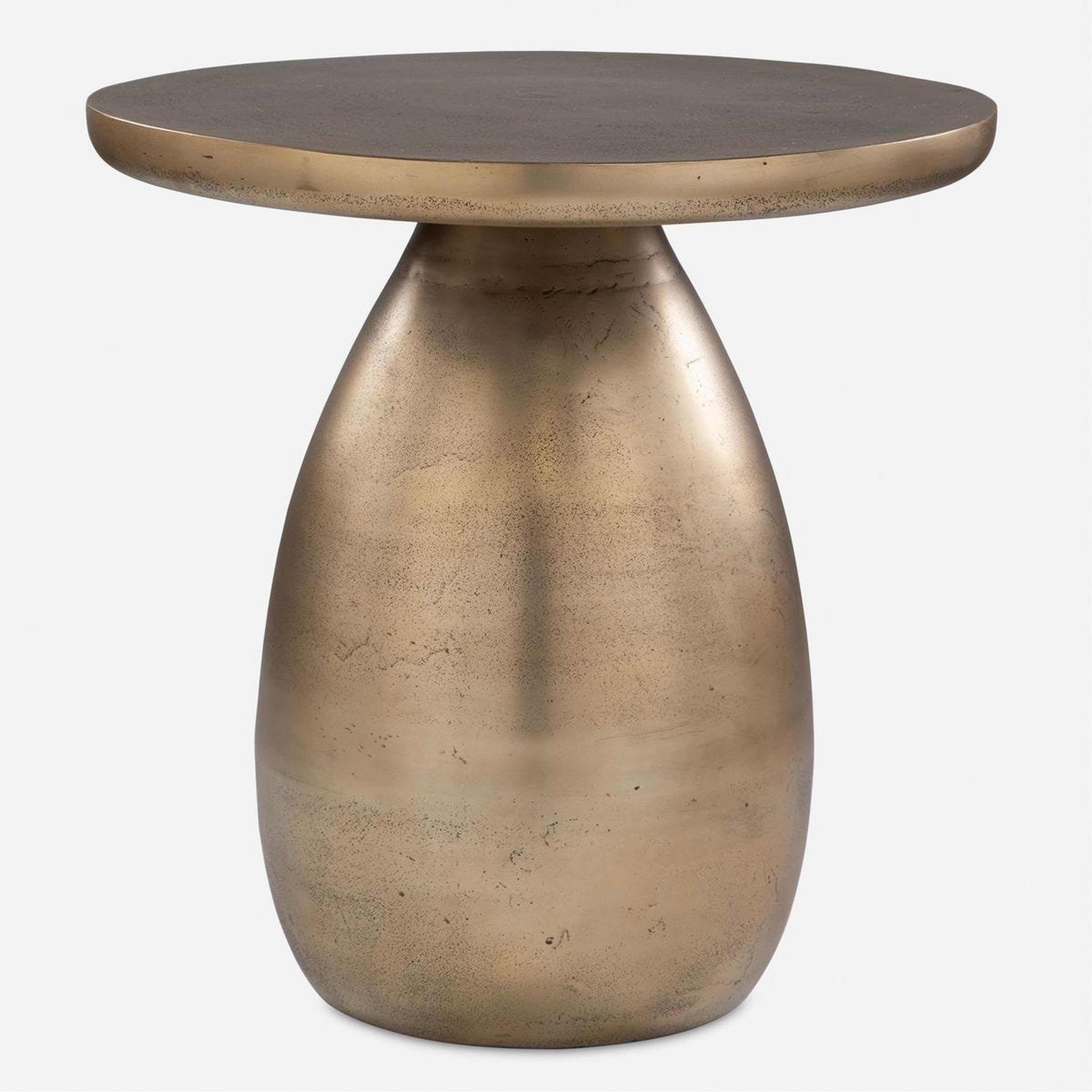 A Calais Side Table with Antique Brass color