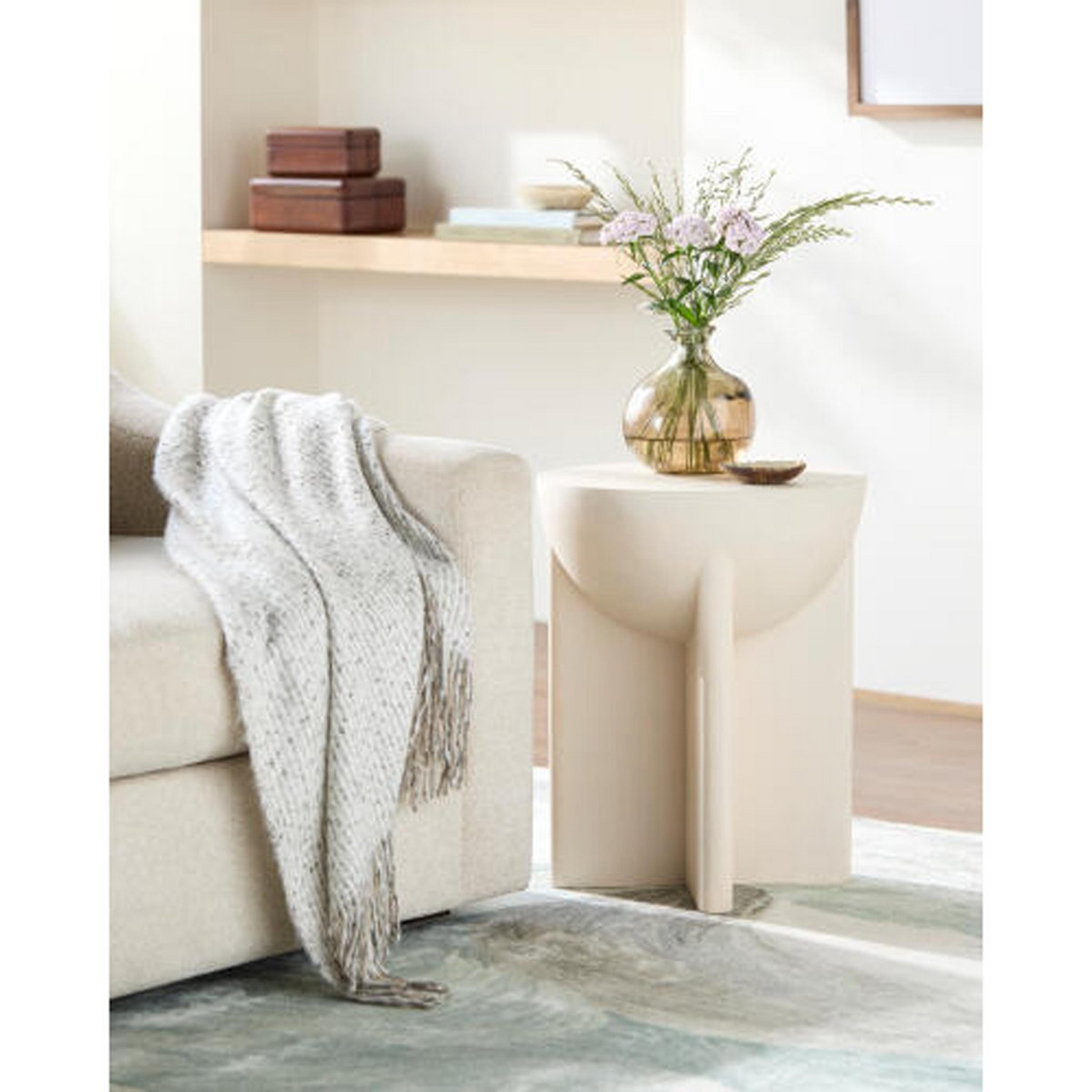 A Rowan End Table with Ivory / Wood color