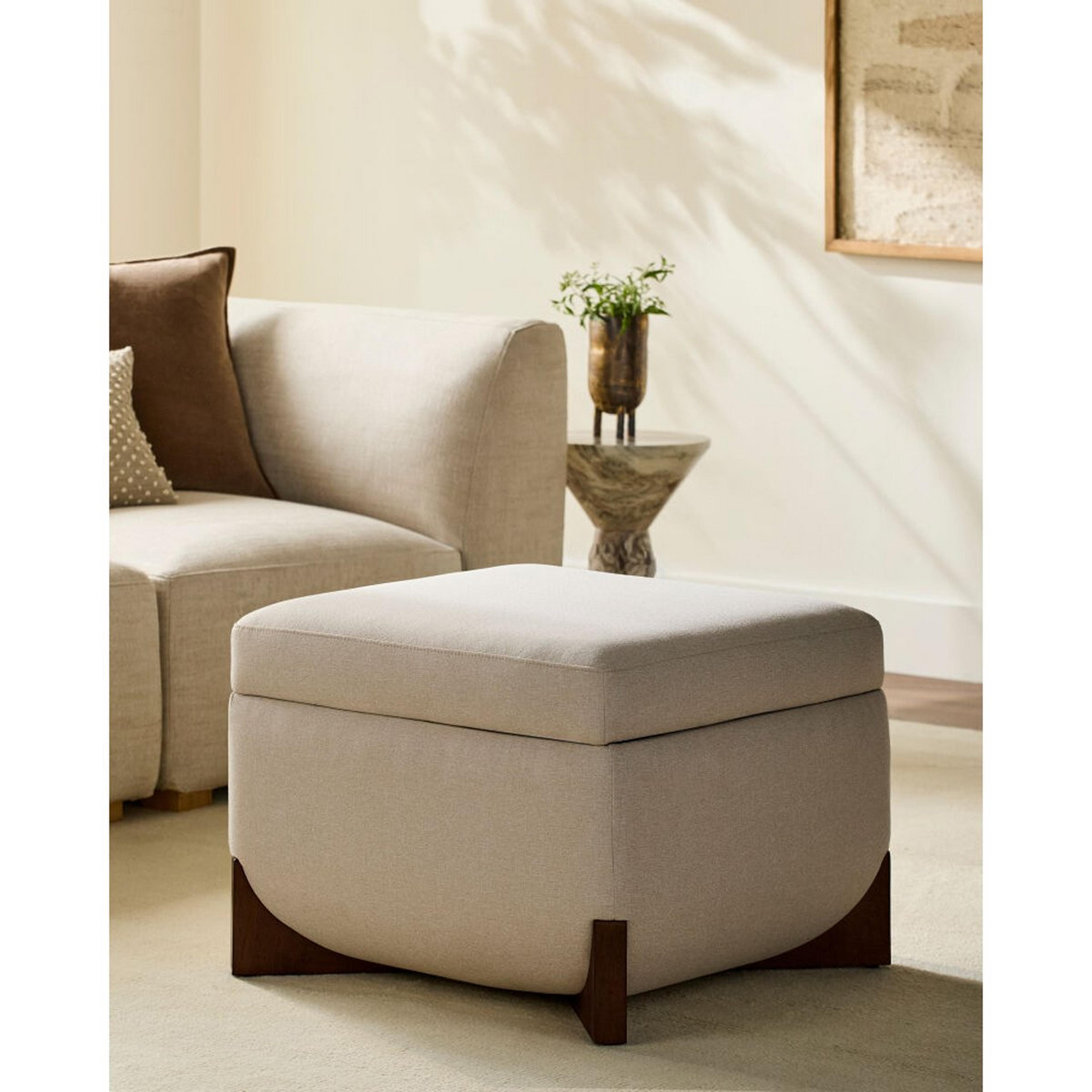 A Rosemount Ottoman with Cream / Dark Wood color