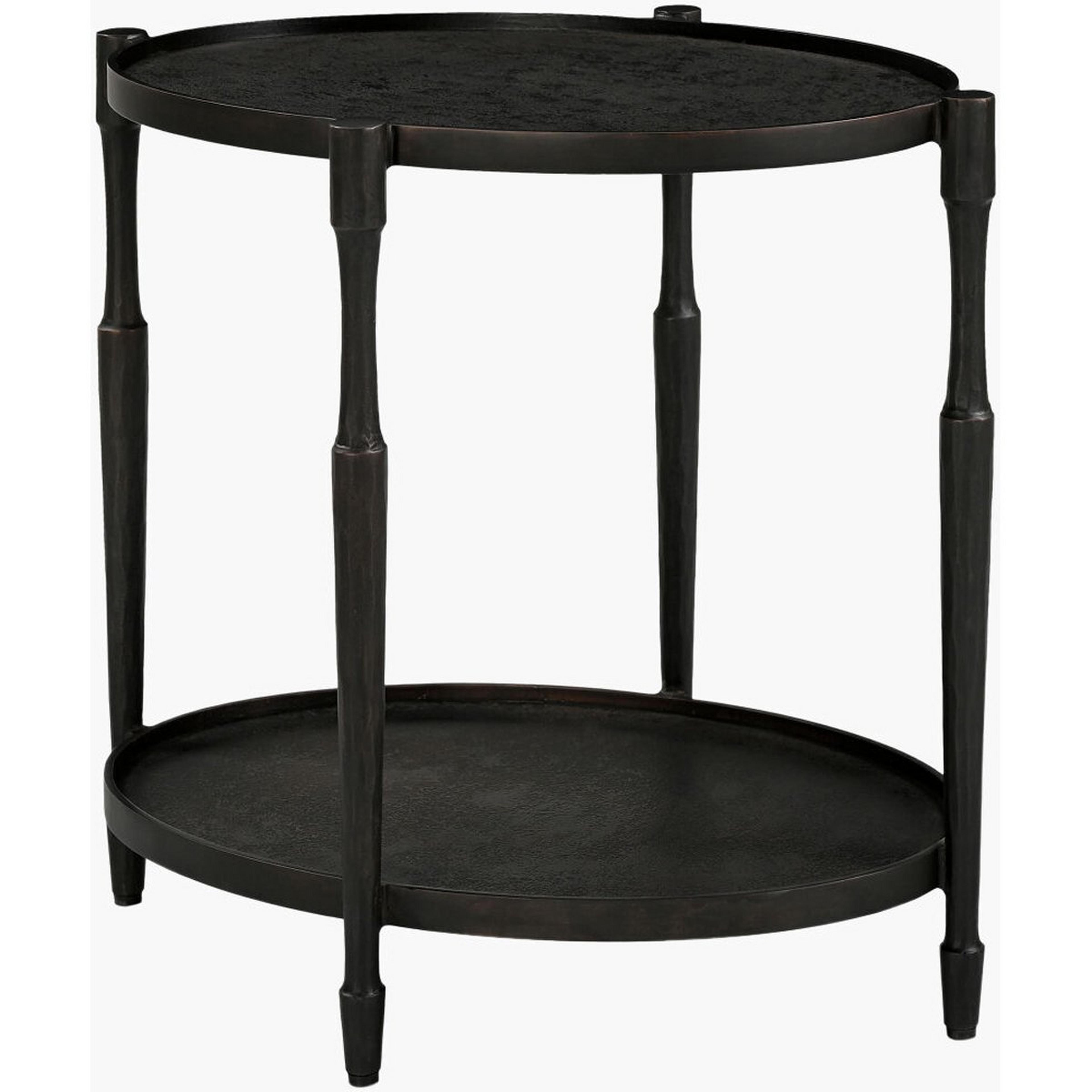 A Soran End Table with Bronze / Iron color